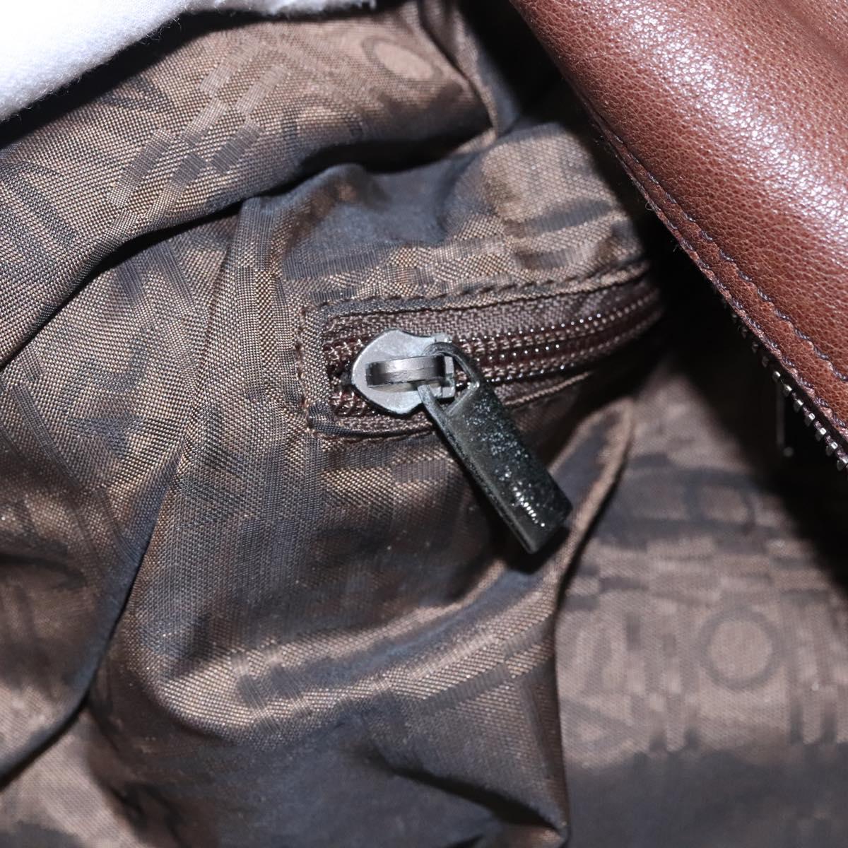 Salvatore Ferragamo Hand Bag Leather Brown Auth hk2207