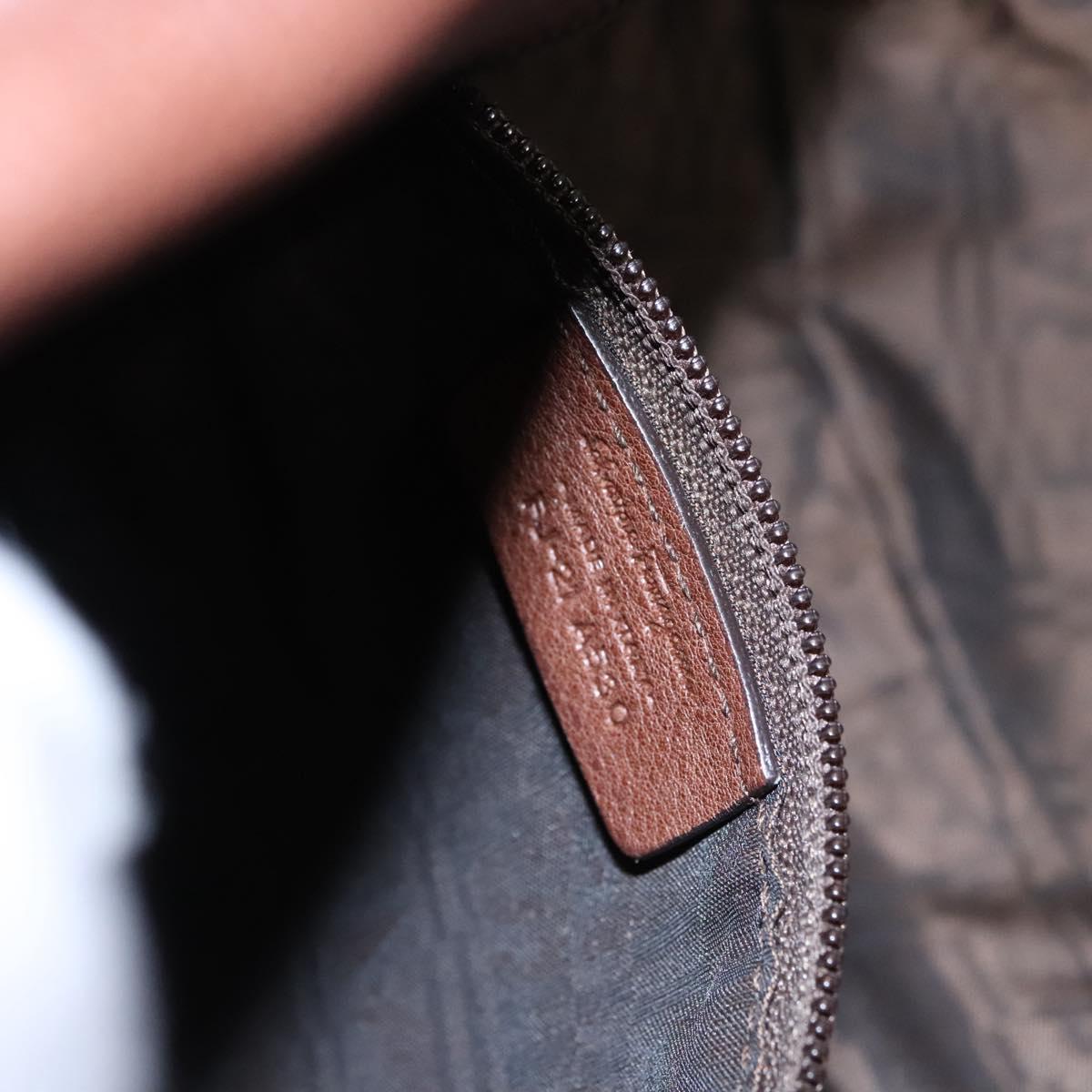 Salvatore Ferragamo Hand Bag Leather Brown Auth hk2207