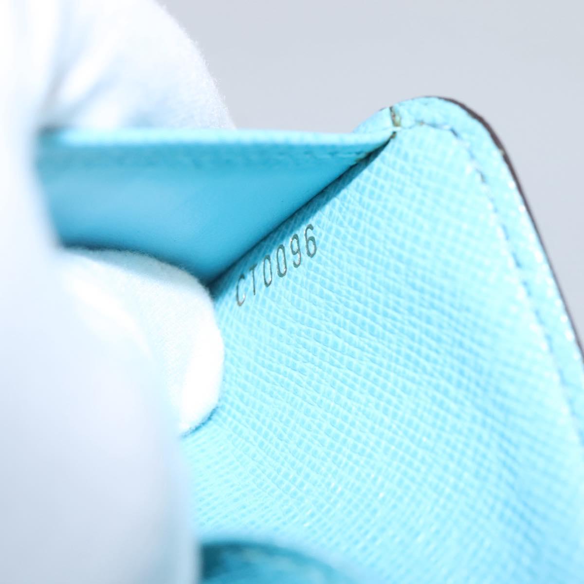 LOUIS VUITTON Monogram Groom Compact Zip Wallet Blue M60036 LV Auth hk2238