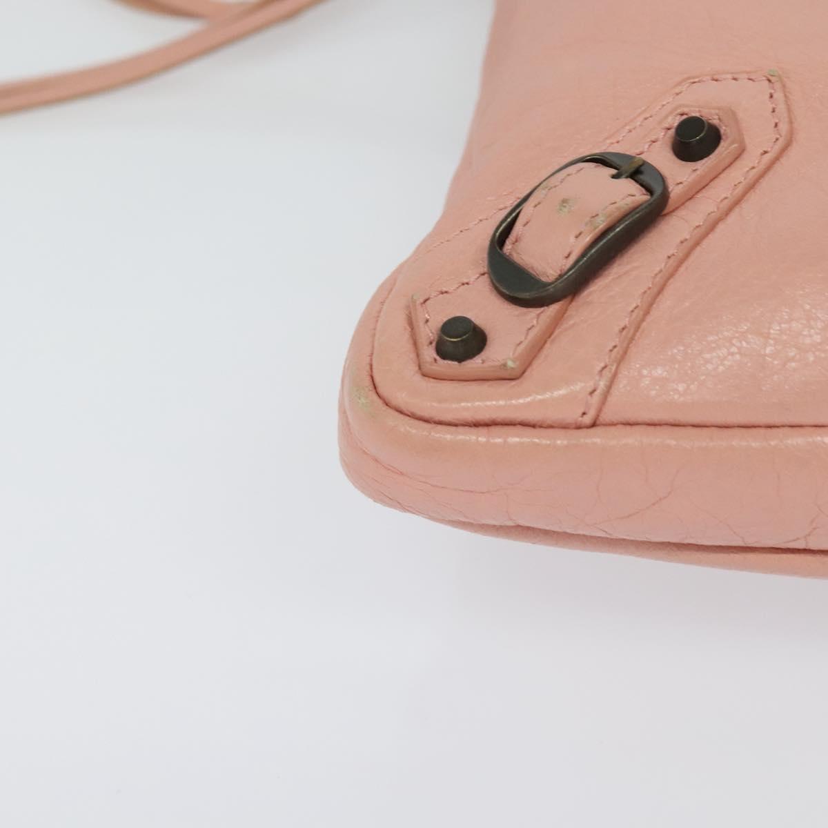 BALENCIAGA Shoulder Bag Leather Pink 310250 Auth hk2257V