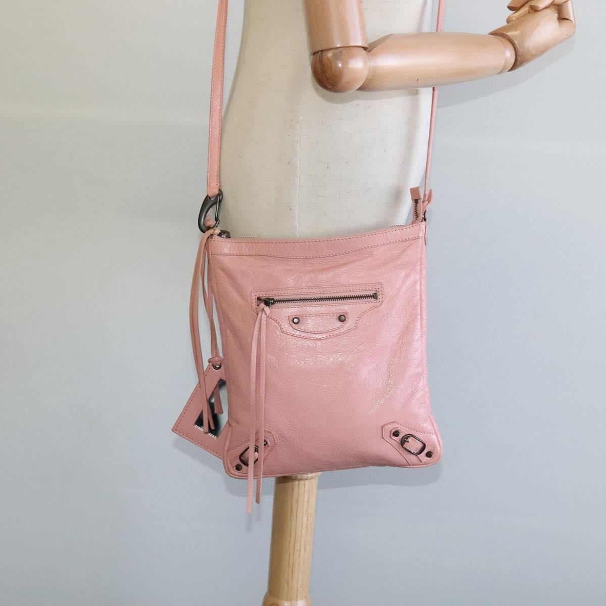 BALENCIAGA Shoulder Bag Leather Pink 310250 Auth hk2257V