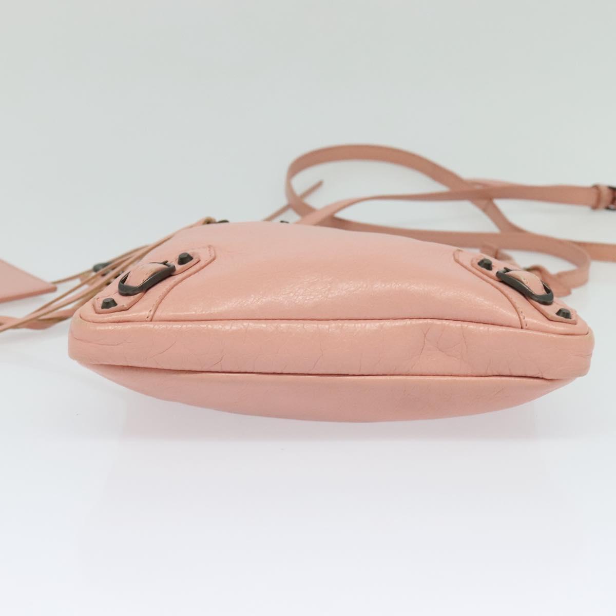 BALENCIAGA Shoulder Bag Leather Pink 310250 Auth hk2257V