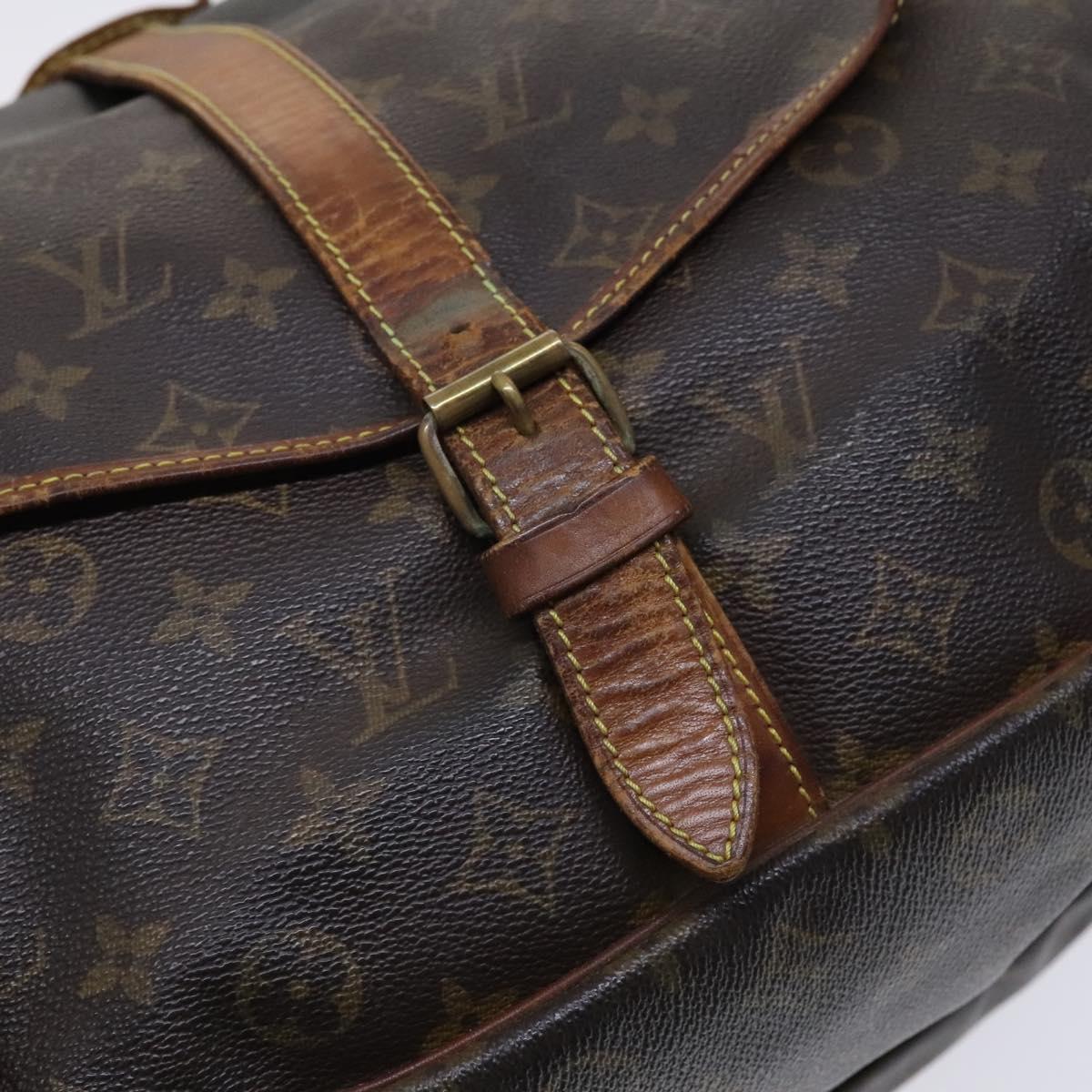 LOUIS VUITTON Monogram Saumur 35 Shoulder Bag M42254 LV Auth hk2284