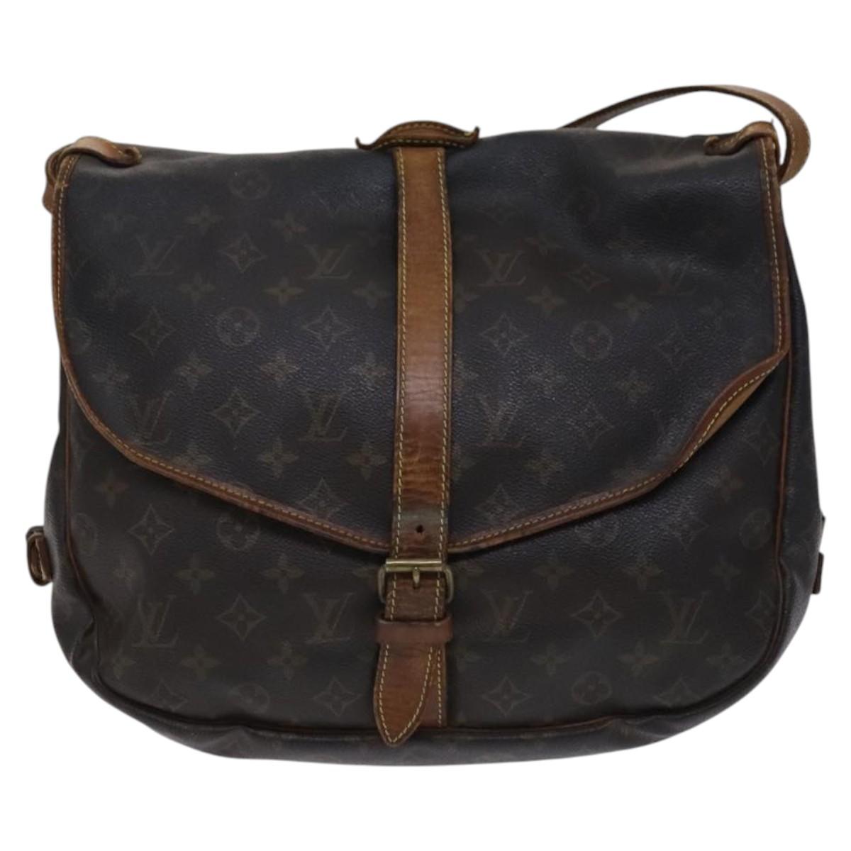 LOUIS VUITTON Monogram Saumur 35 Shoulder Bag M42254 LV Auth hk2284