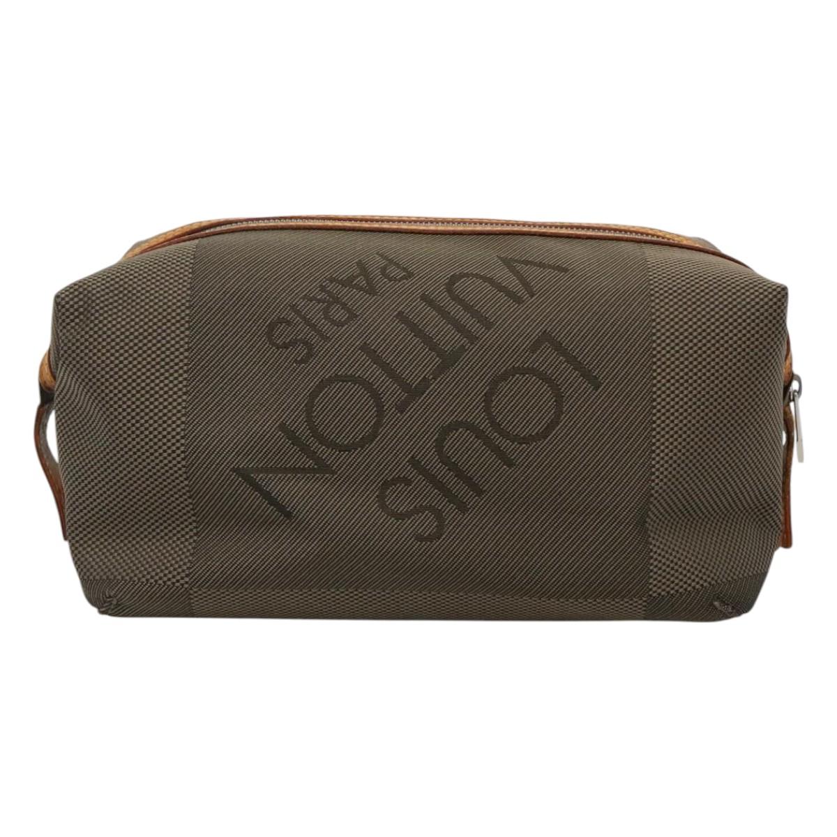 LOUIS VUITTON Damier Geant Trousse Albatross Clutch Bag Khaki M93089 Auth hk2315