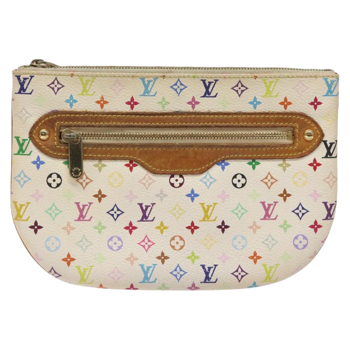 LOUIS VUITTON Monogram Multicolor Pochette GM Pouch White M60027 LV Auth hk2317