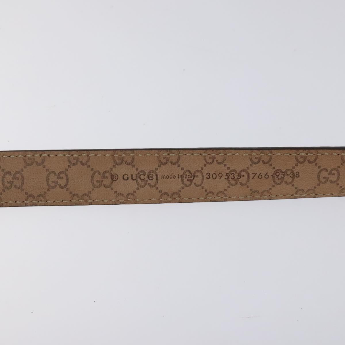 GUCCI Belt Leather 42.9"" Brown Auth hk2326