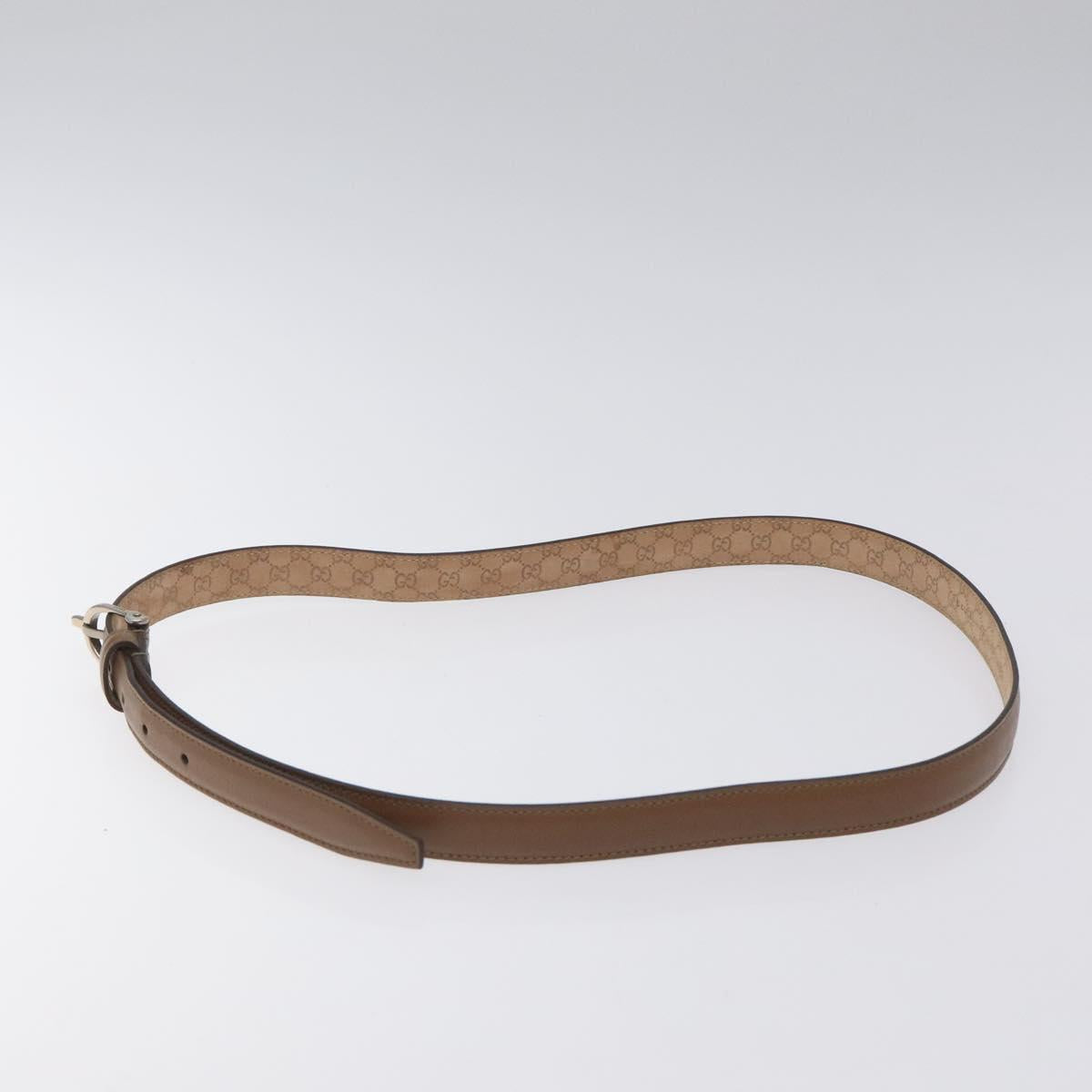 GUCCI Belt Leather 42.9"" Brown Auth hk2326