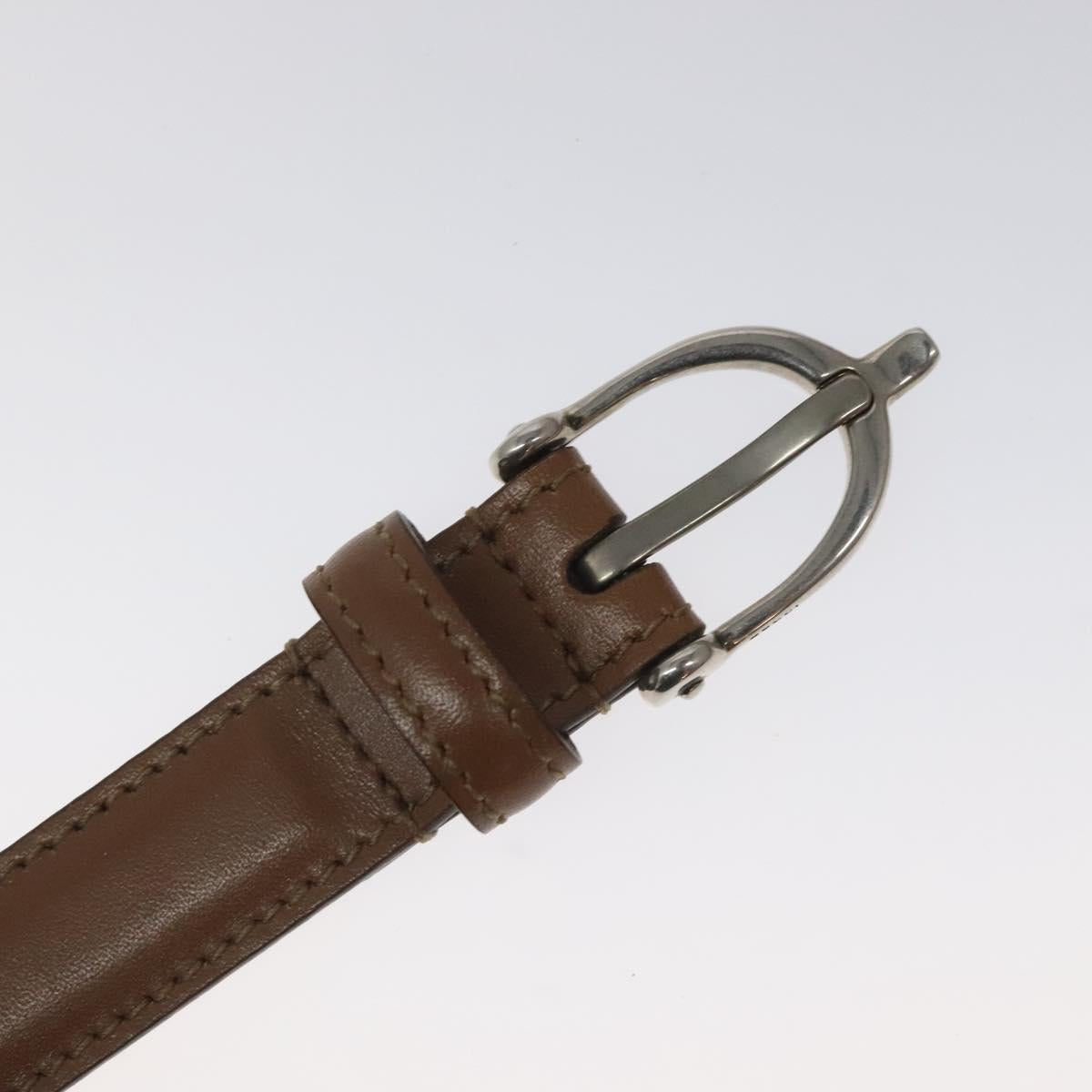 GUCCI Belt Leather 42.9"" Brown Auth hk2326