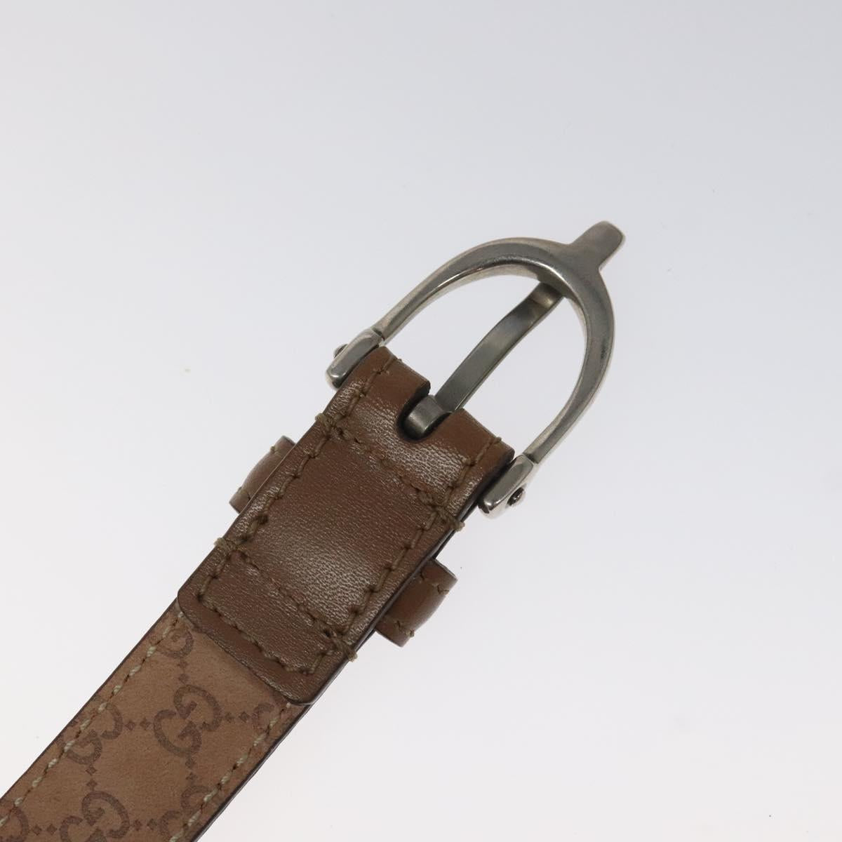 GUCCI Belt Leather 42.9"" Brown Auth hk2326