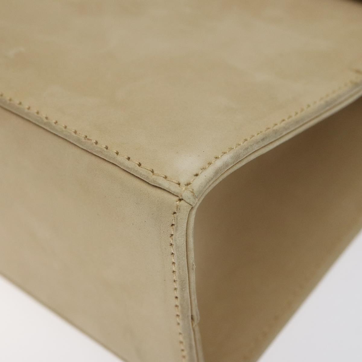 Salvatore Ferragamo Hand Bag Suede Beige Gold Auth hk2342