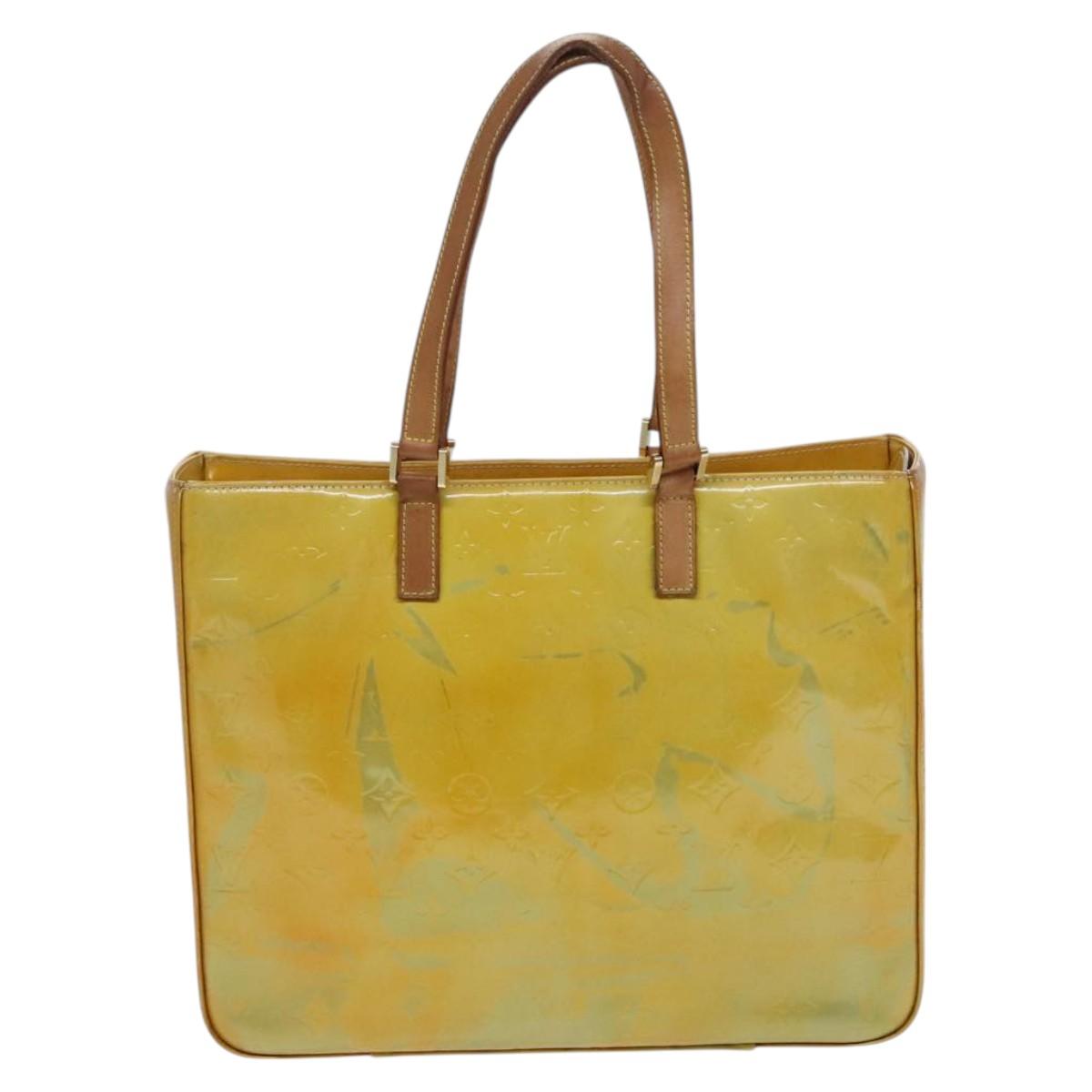 LOUIS VUITTON Monogram Vernis Columbus Tote Bag Gris M91028 LV Auth hk2353