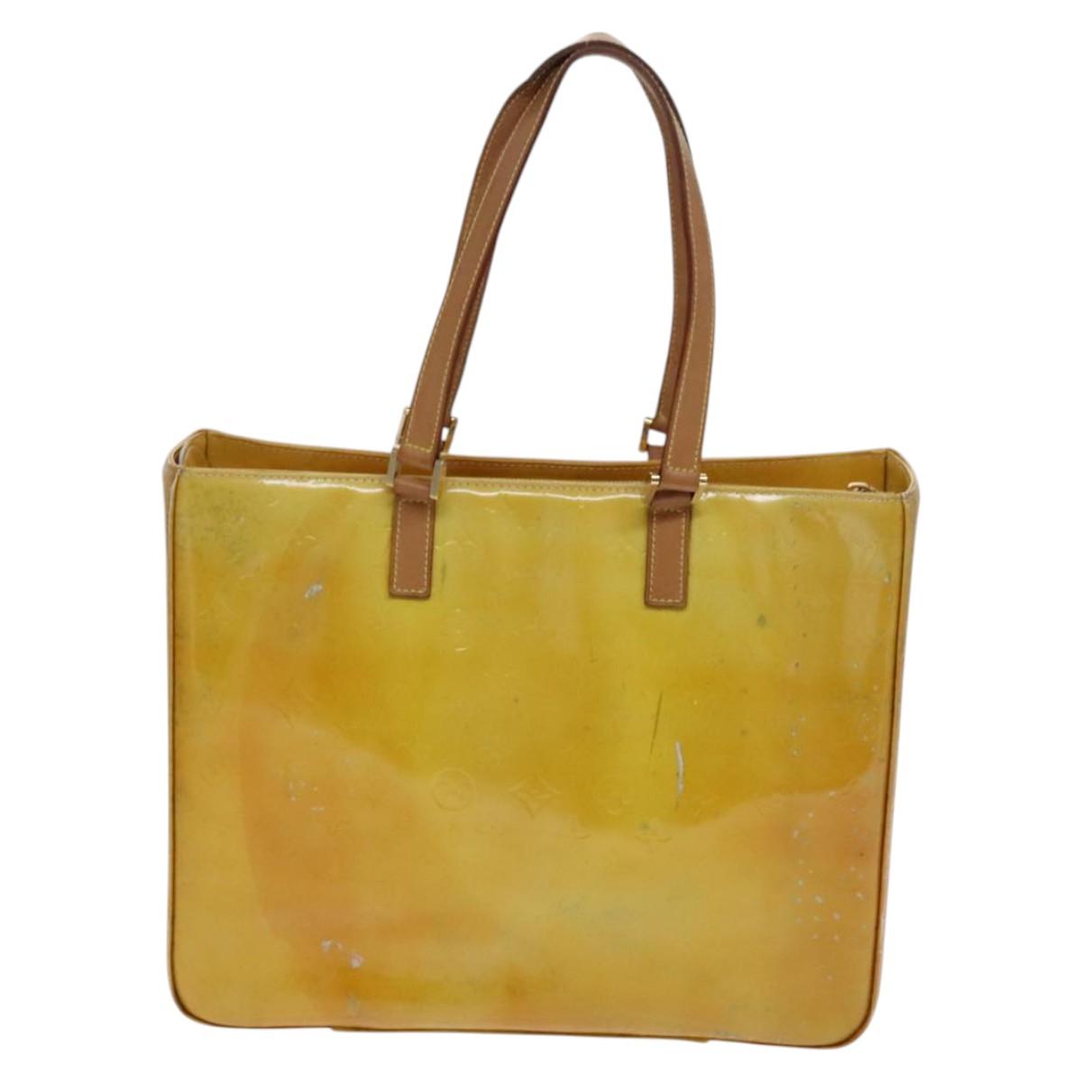 LOUIS VUITTON Monogram Vernis Columbus Tote Bag Gris M91028 LV Auth hk2353