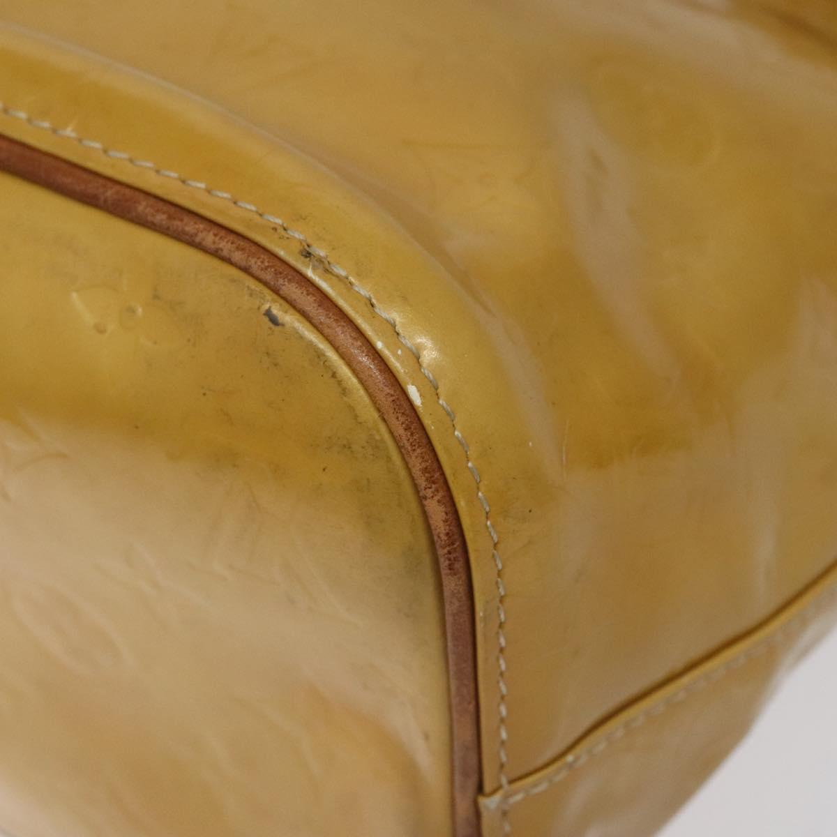 LOUIS VUITTON Monogram Vernis Houston Hand Bag Beige M91004 LV Auth hk2355