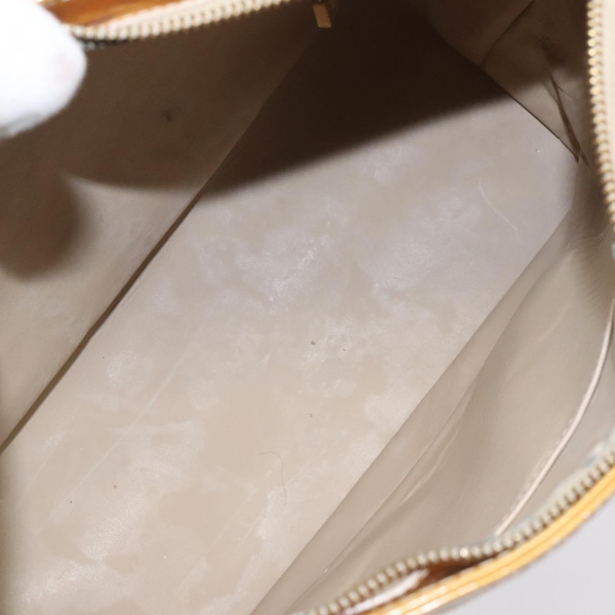 LOUIS VUITTON Monogram Vernis Houston Hand Bag Beige M91004 LV Auth hk2355