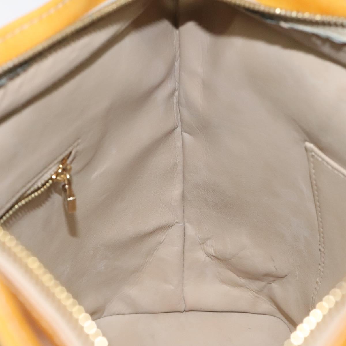 LOUIS VUITTON Monogram Vernis Houston Hand Bag Beige M91004 LV Auth hk2355