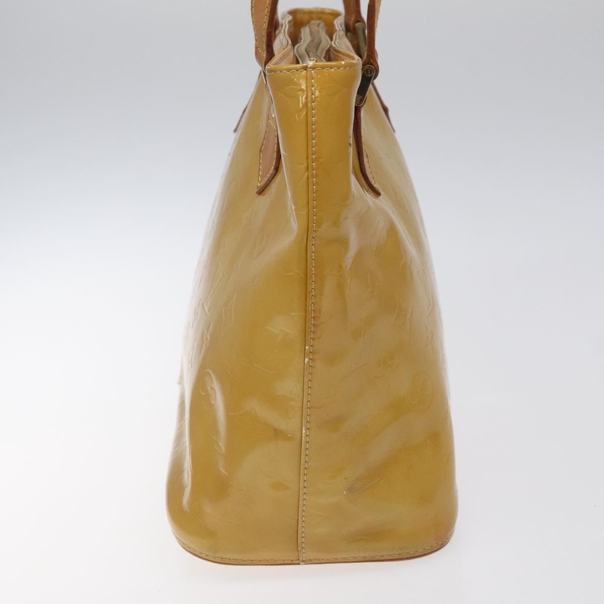 LOUIS VUITTON Monogram Vernis Houston Hand Bag Beige M91004 LV Auth hk2355