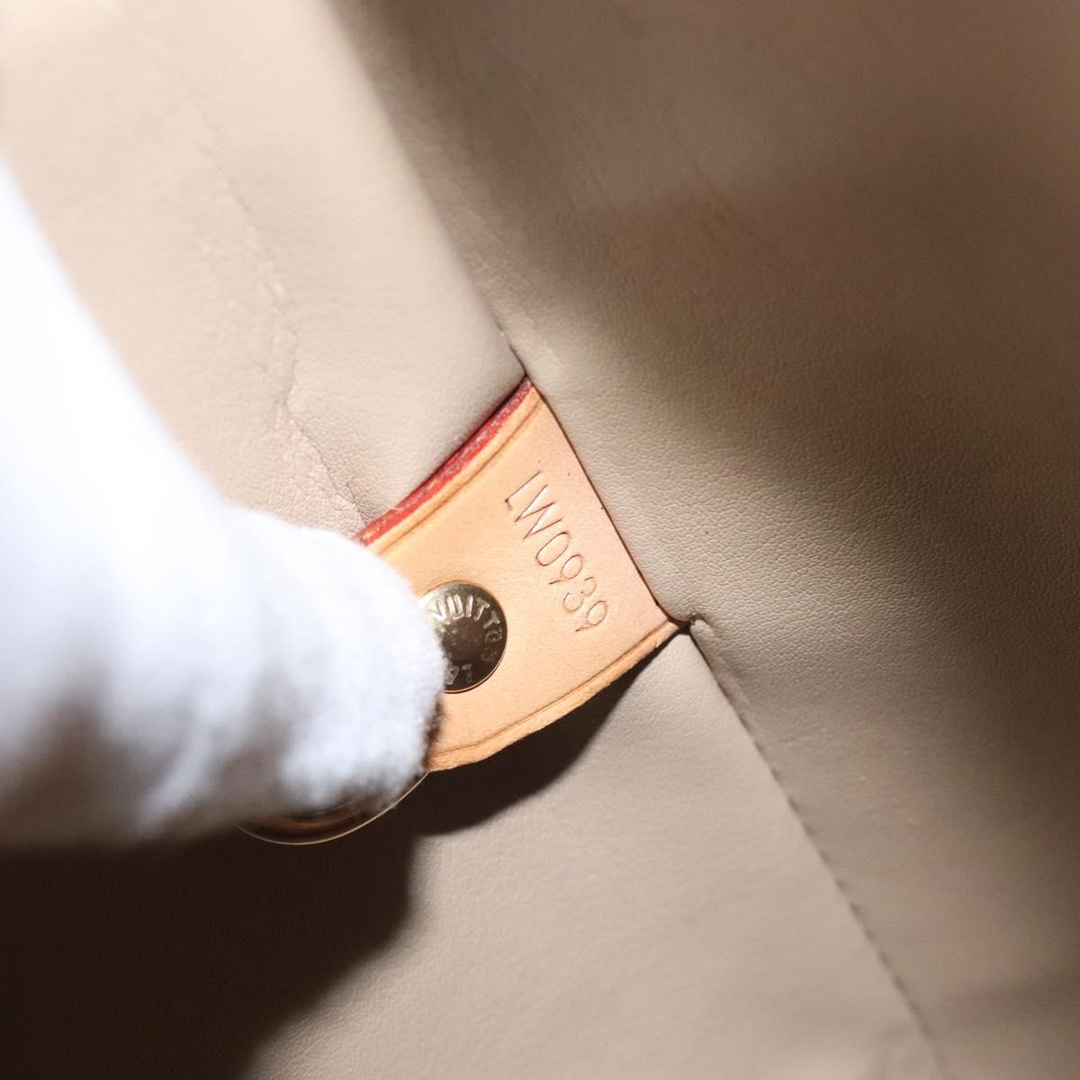 LOUIS VUITTON Monogram Vernis Houston Hand Bag Beige M91004 LV Auth hk2356