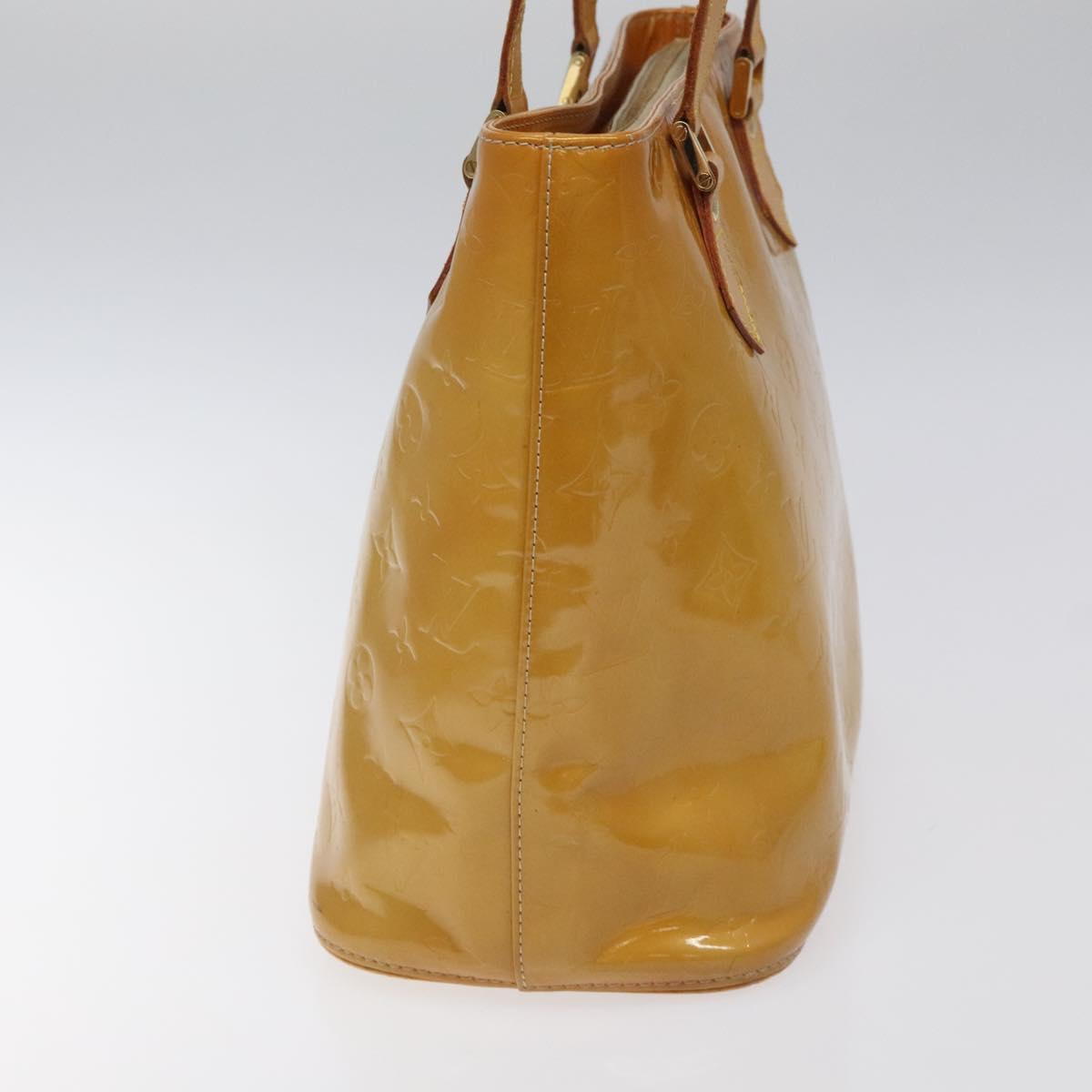 LOUIS VUITTON Monogram Vernis Houston Hand Bag Beige M91004 LV Auth hk2356