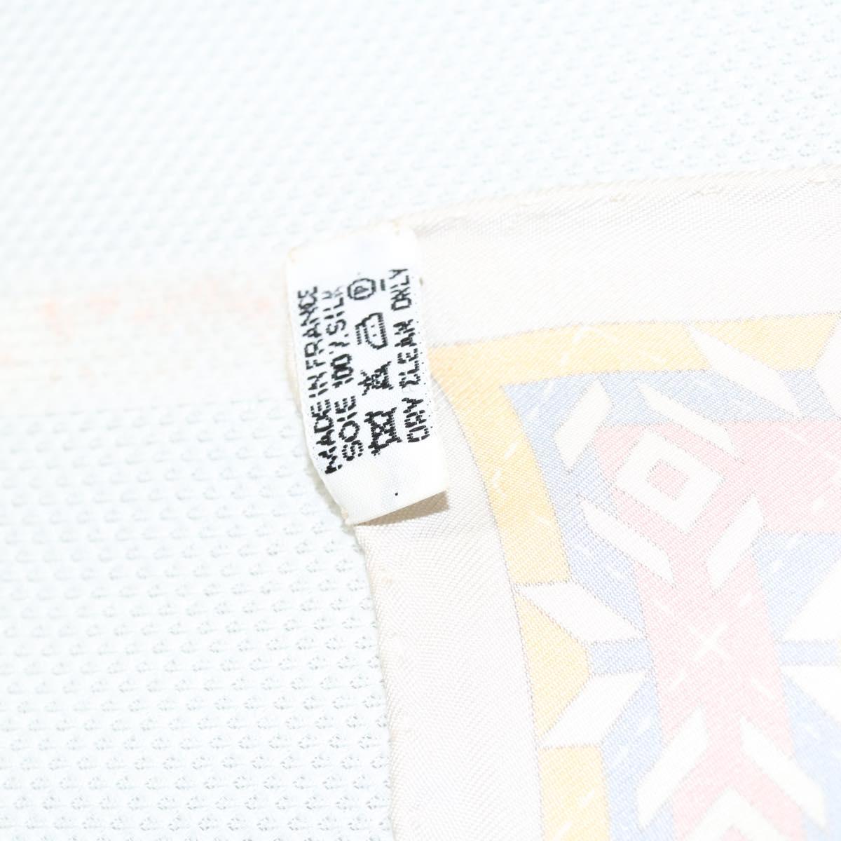 HERMES Carre 90 Scarf ""Belles du Mexique"" Silk Beige Auth hk2373