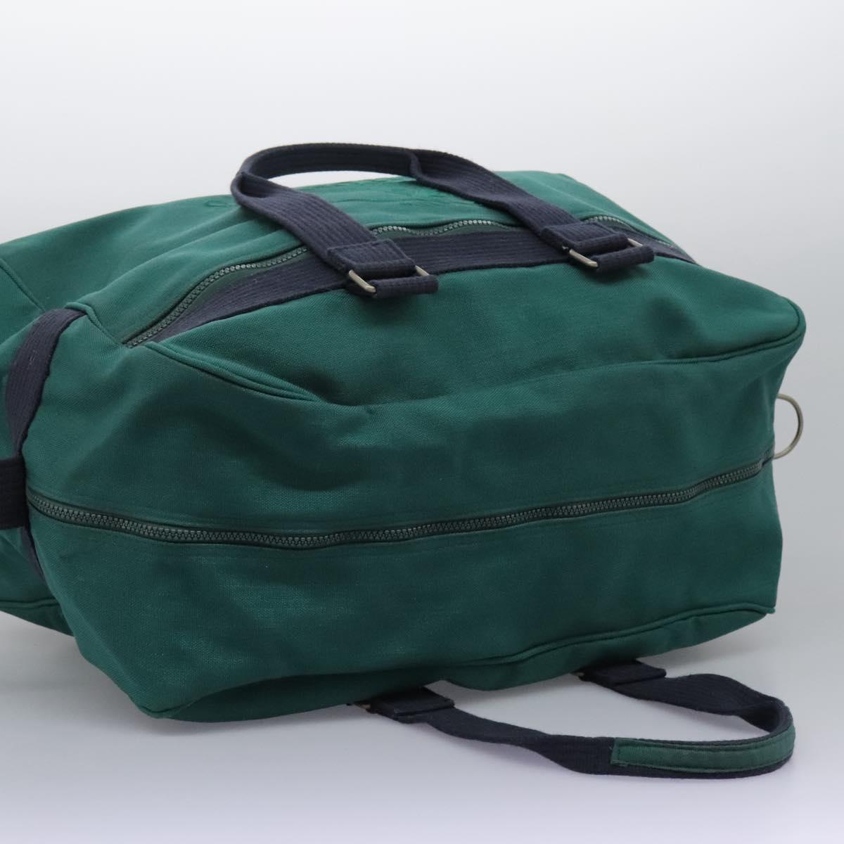 Burberrys Boston Bag Canvas 2way Green Auth hk2392