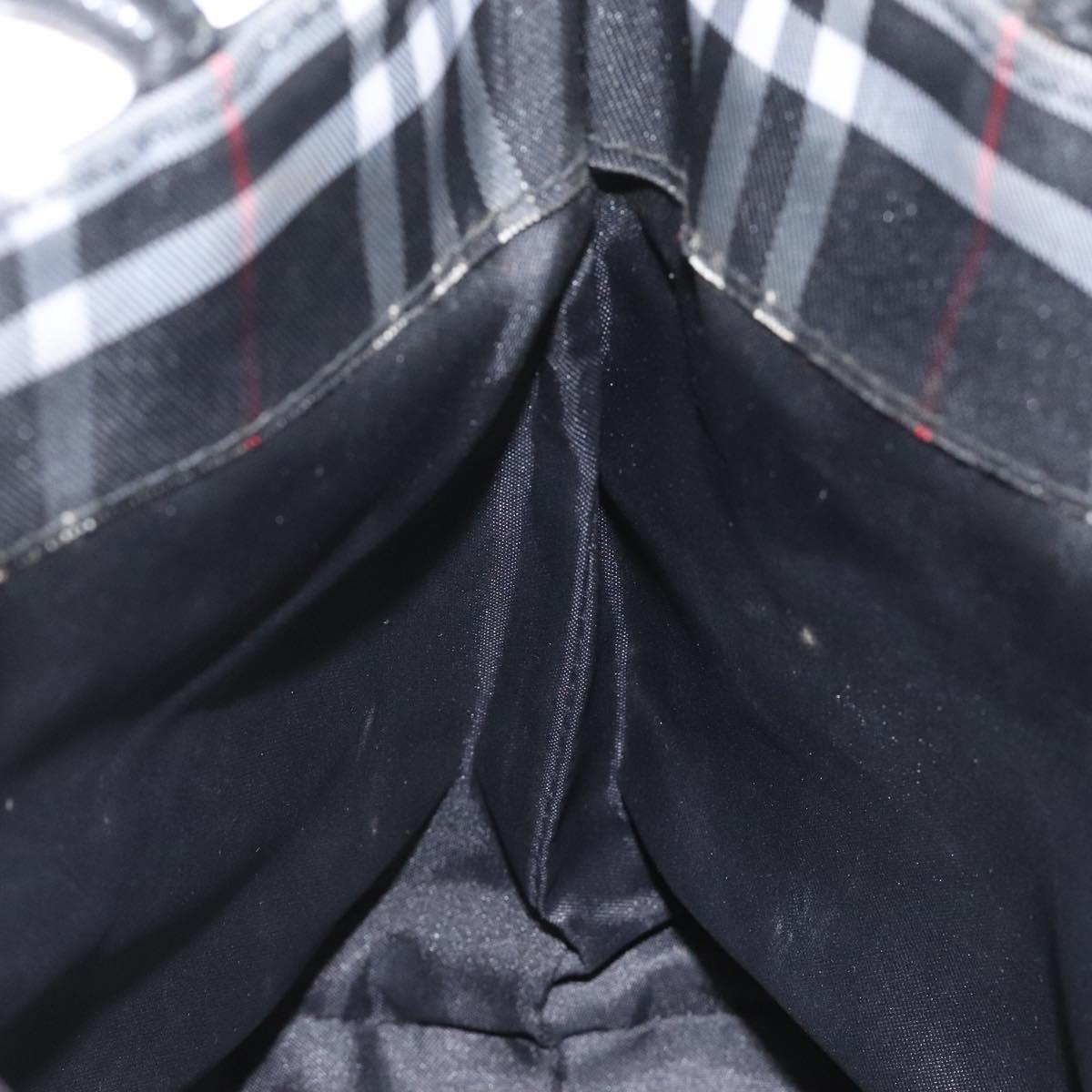 BURBERRY Nova Check Hand Bag Nylon Black Auth hk2393