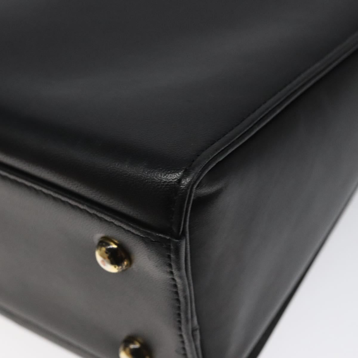 GIVENCHY Hand Bag Leather Black Auth hk2395