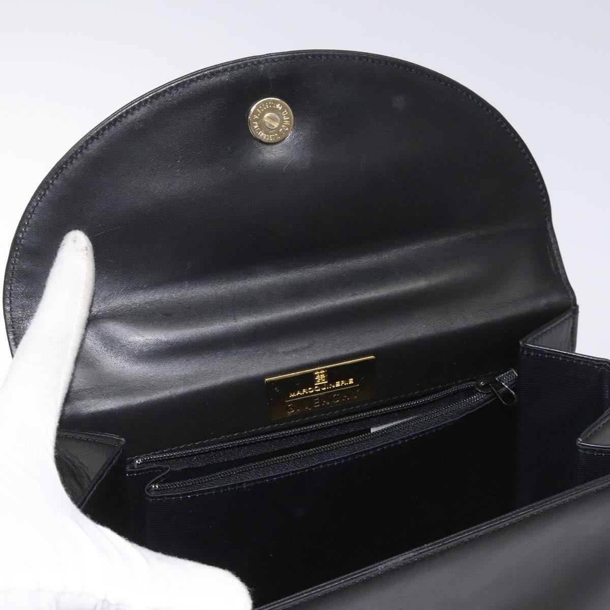 GIVENCHY Hand Bag Leather Black Auth hk2395