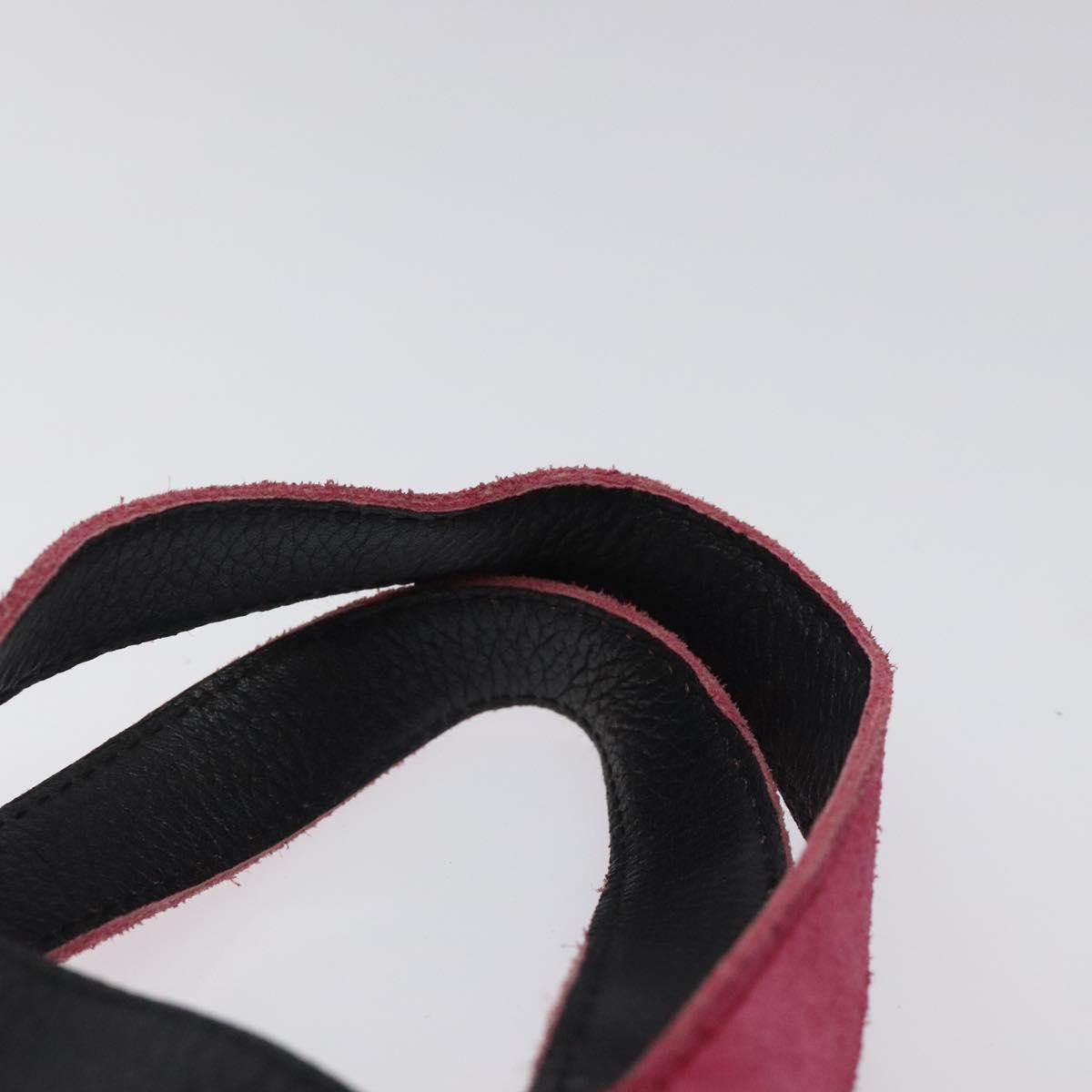 BVLGARI Hand Bag Leather Black Auth hk2396