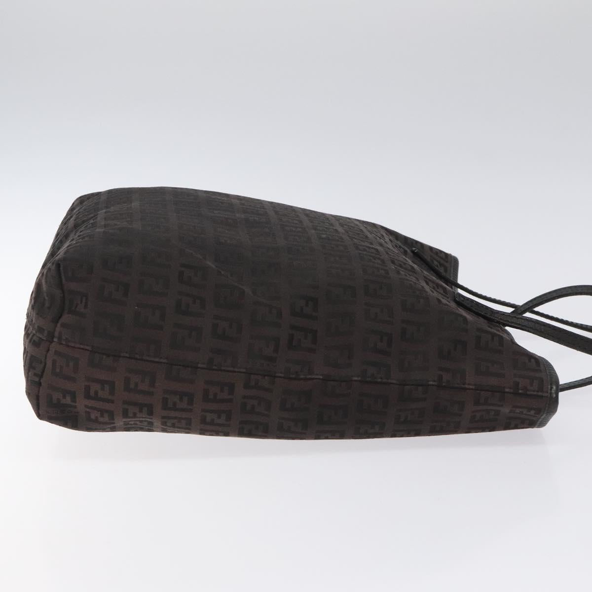 FENDI Zucchino Canvas Tote Bag Black Auth hk2404