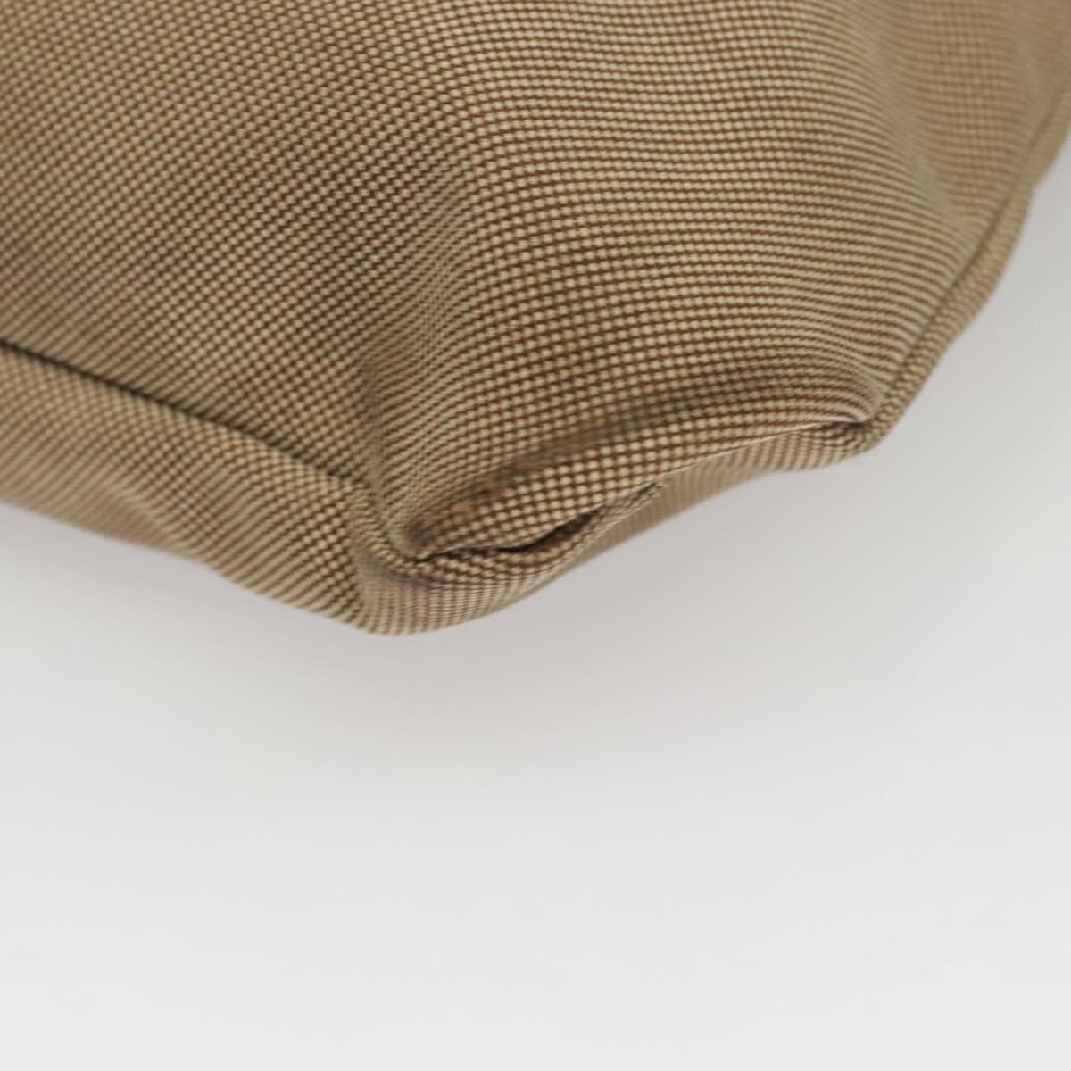 PRADA Shoulder Bag Canvas Beige Auth hk2410
