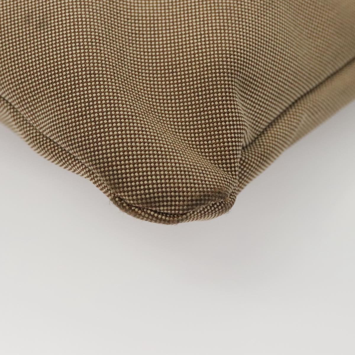 PRADA Shoulder Bag Canvas Beige Auth hk2410