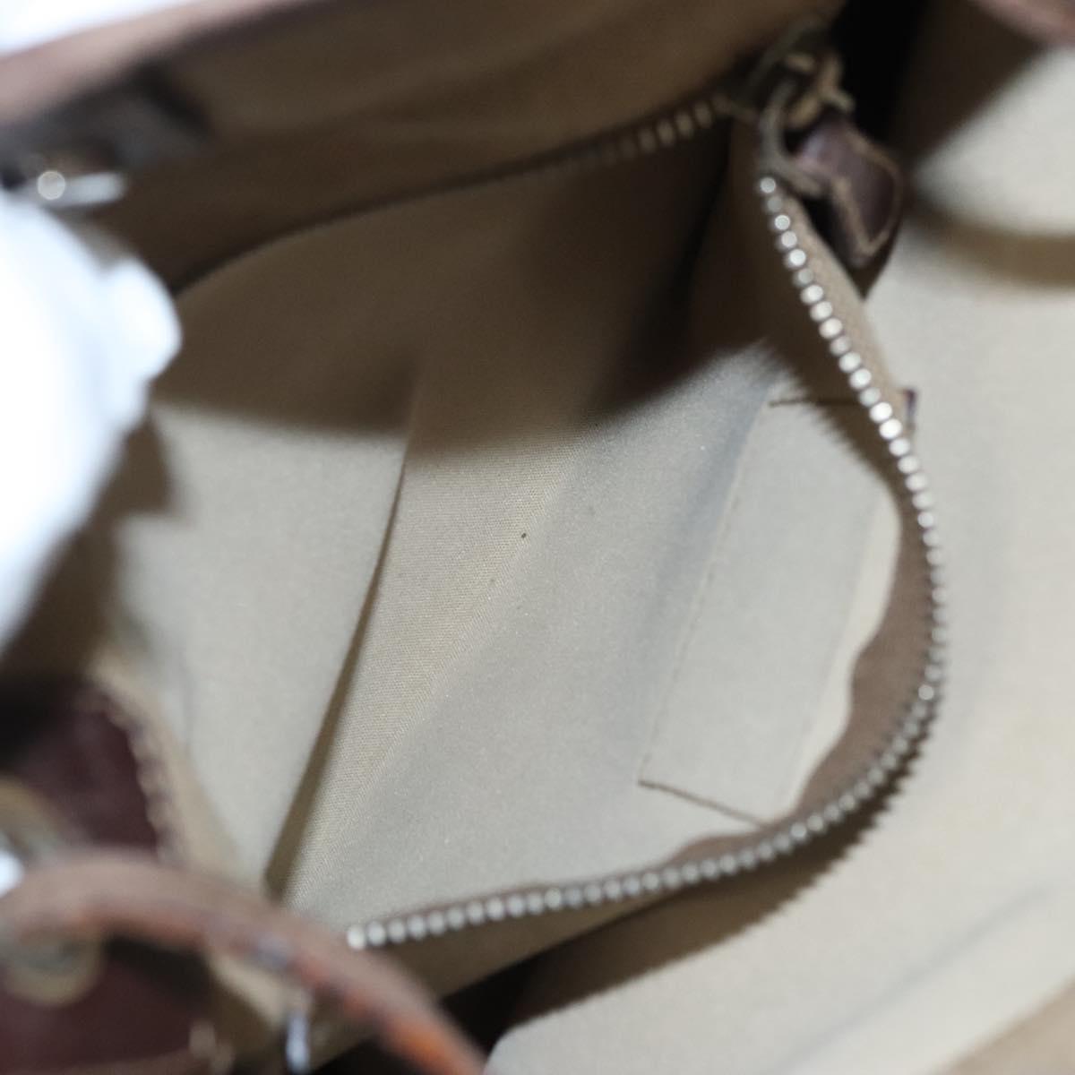 PRADA Shoulder Bag Canvas Beige Auth hk2410