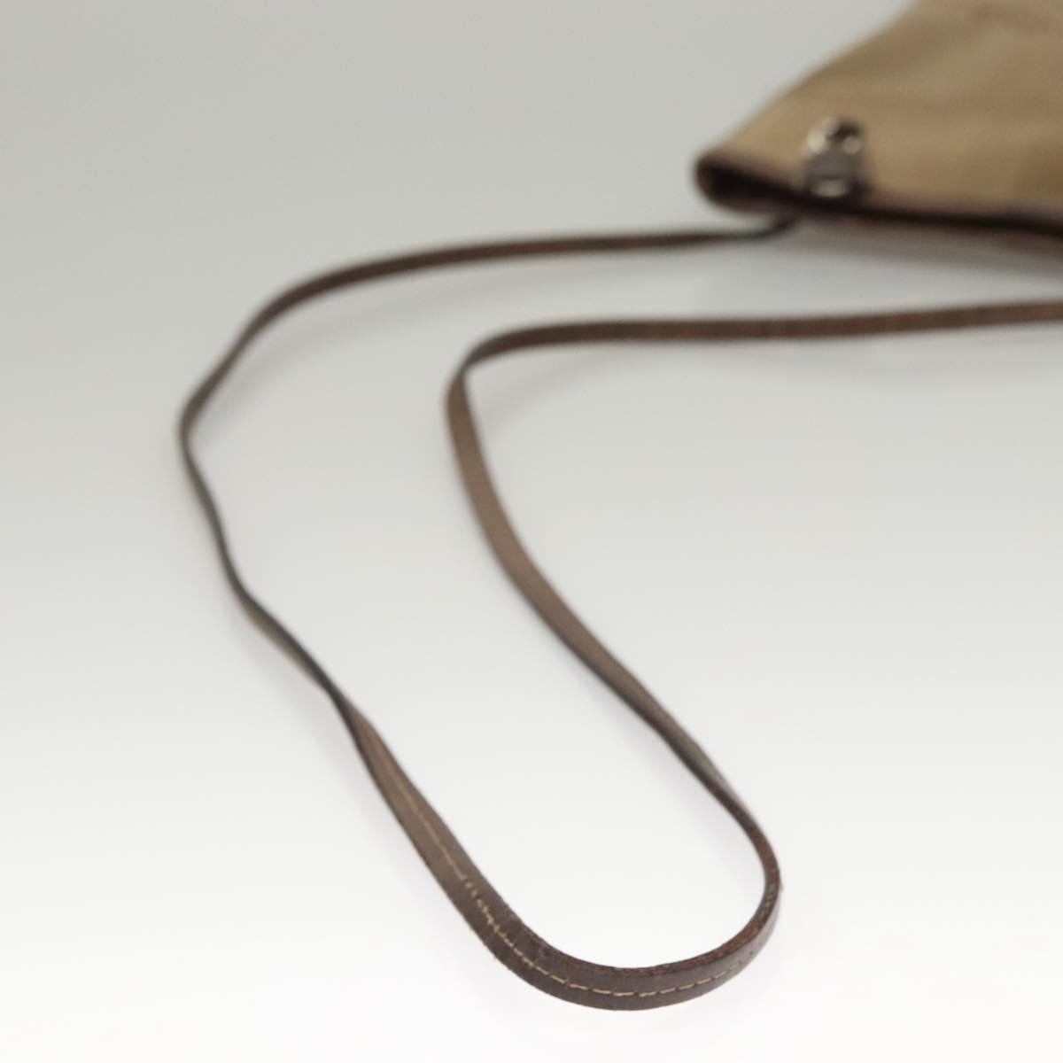 PRADA Shoulder Bag Canvas Beige Auth hk2410