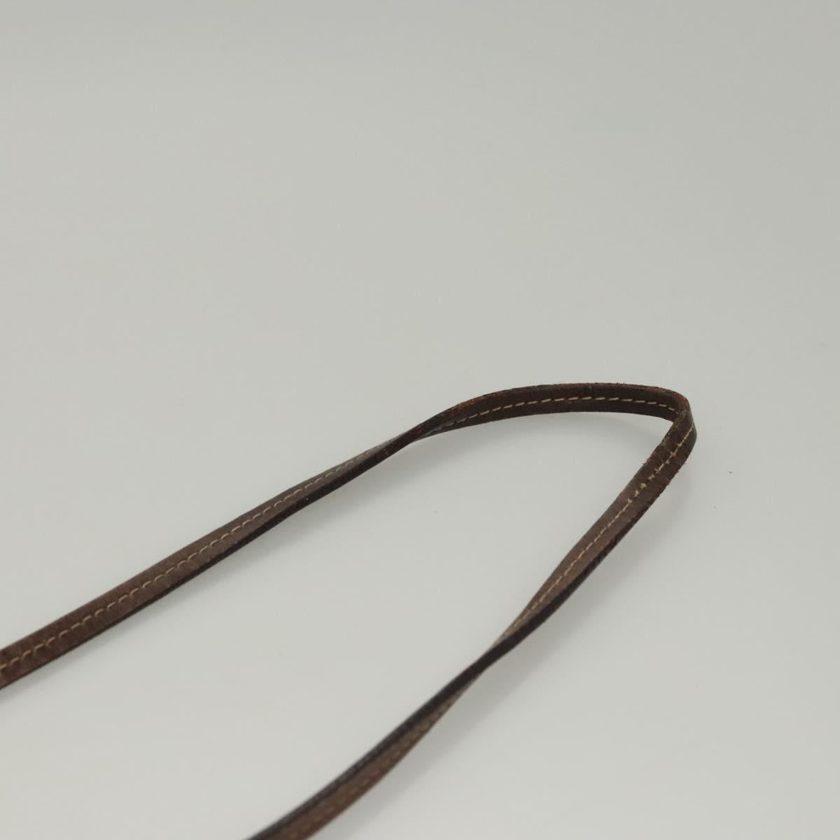 PRADA Shoulder Bag Canvas Beige Auth hk2410