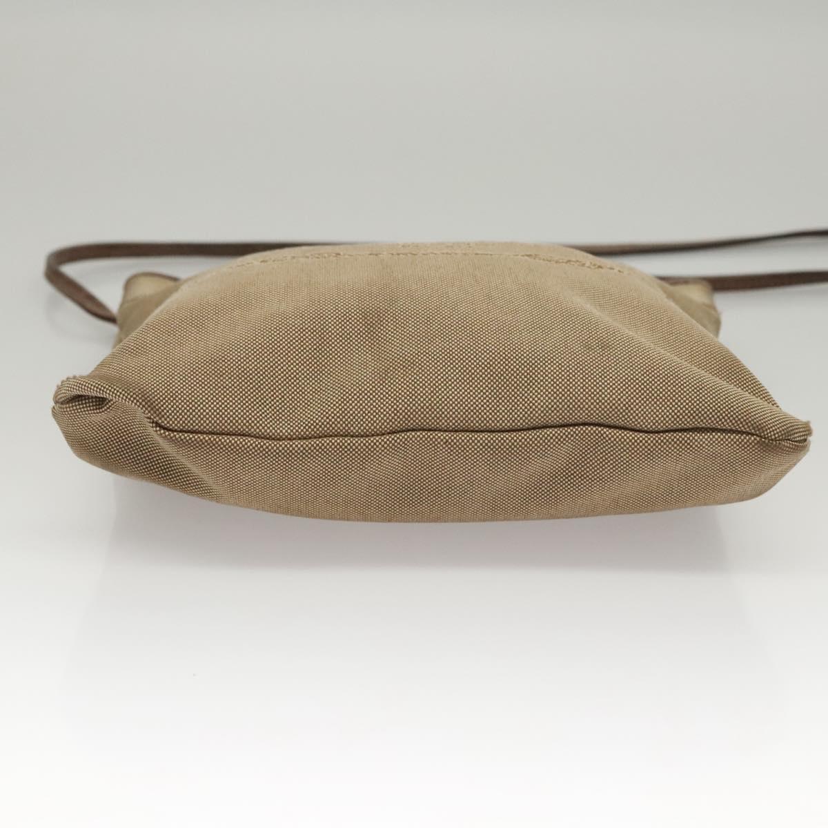 PRADA Shoulder Bag Canvas Beige Auth hk2410