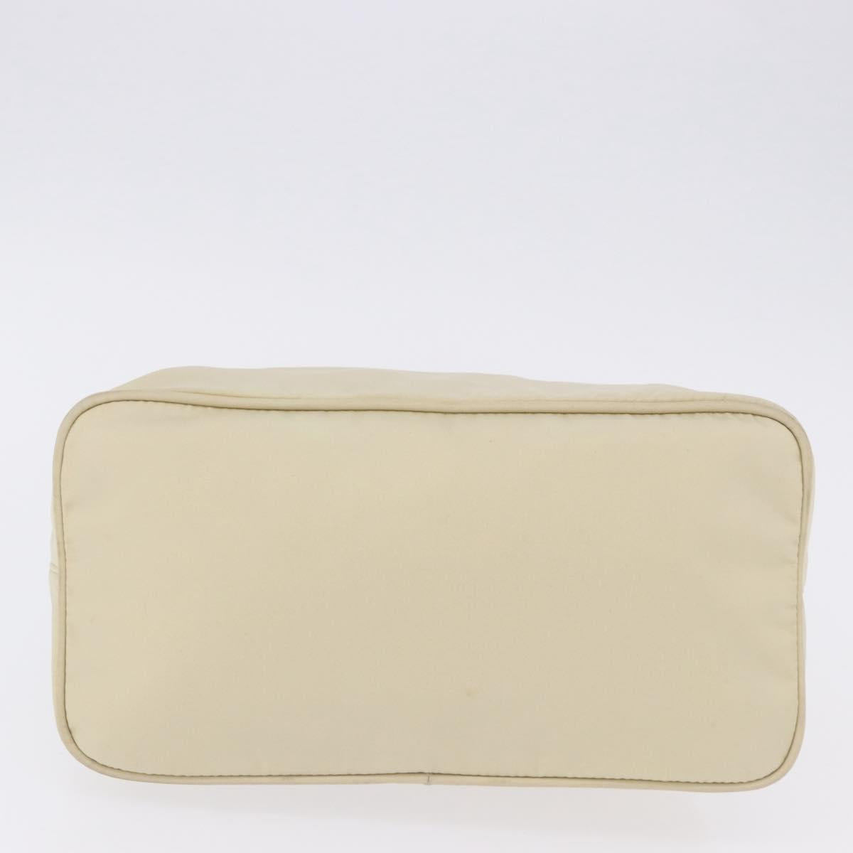 PRADA Hand Bag Nylon White Silver Auth hk2411