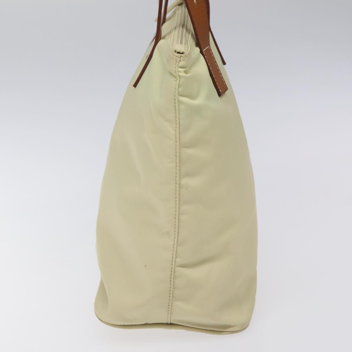 PRADA Hand Bag Nylon White Silver Auth hk2411