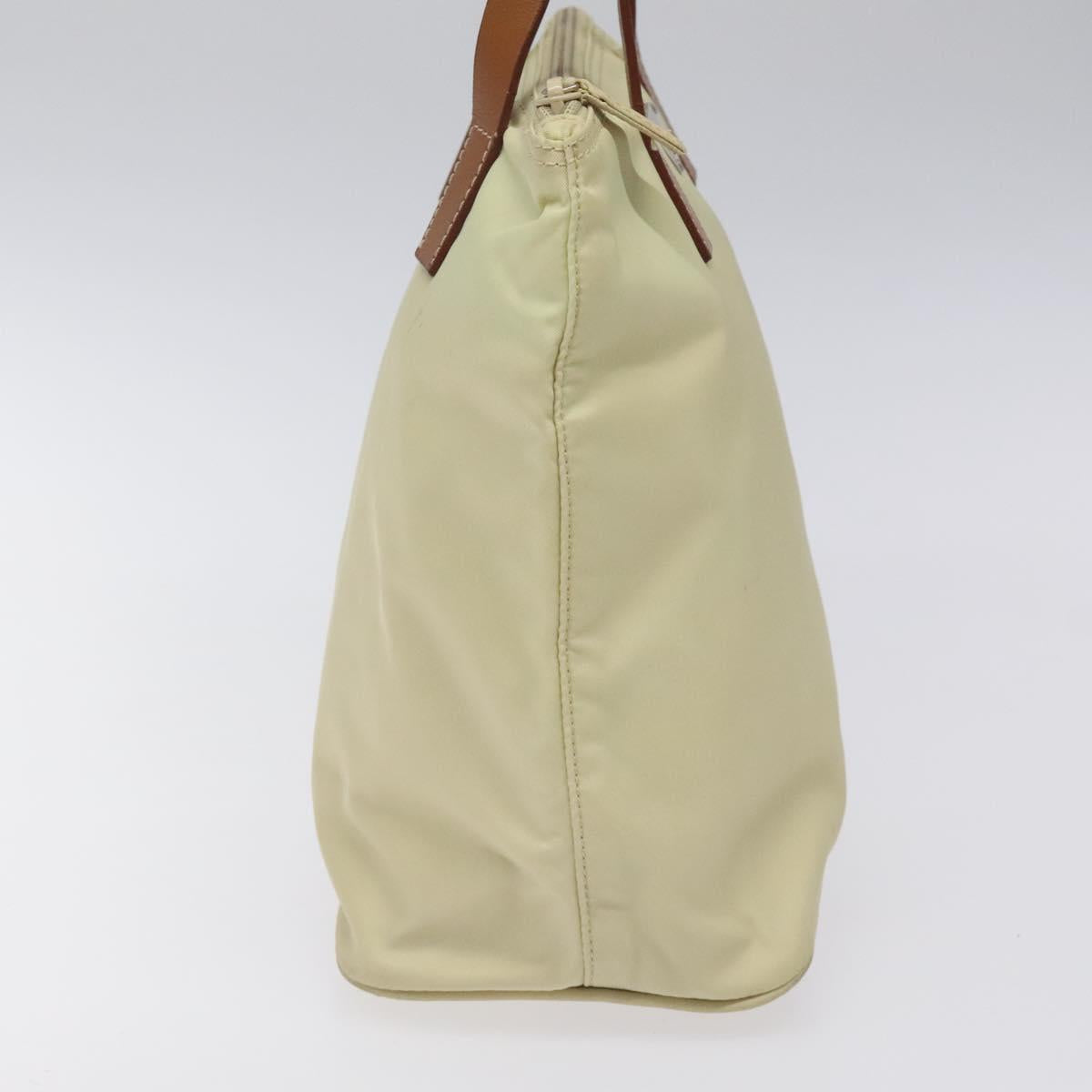 PRADA Hand Bag Nylon White Silver Auth hk2411