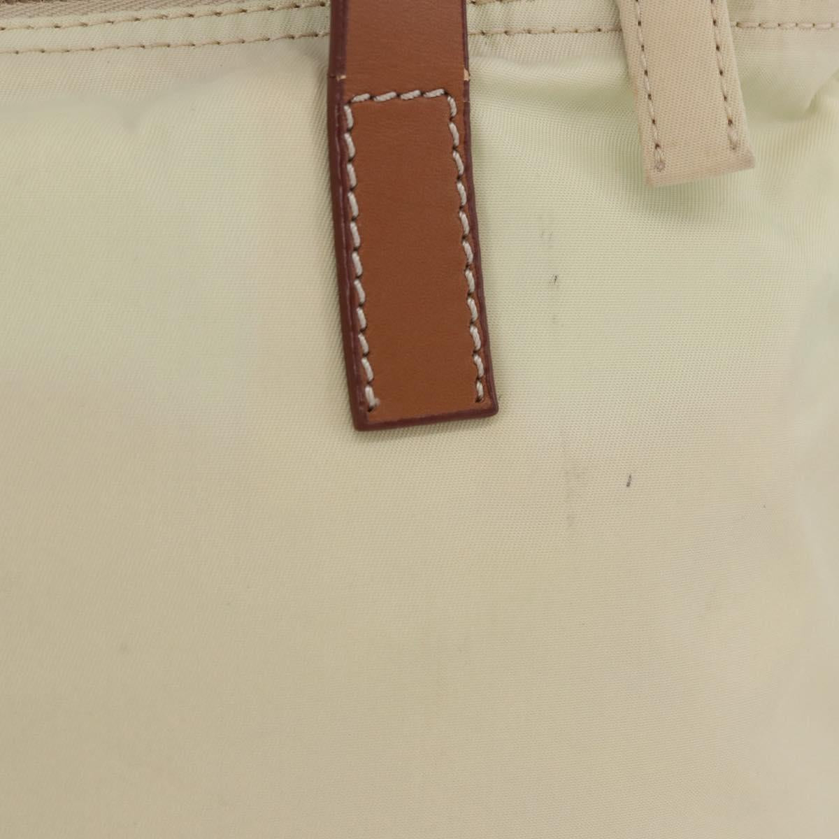 PRADA Hand Bag Nylon White Silver Auth hk2411