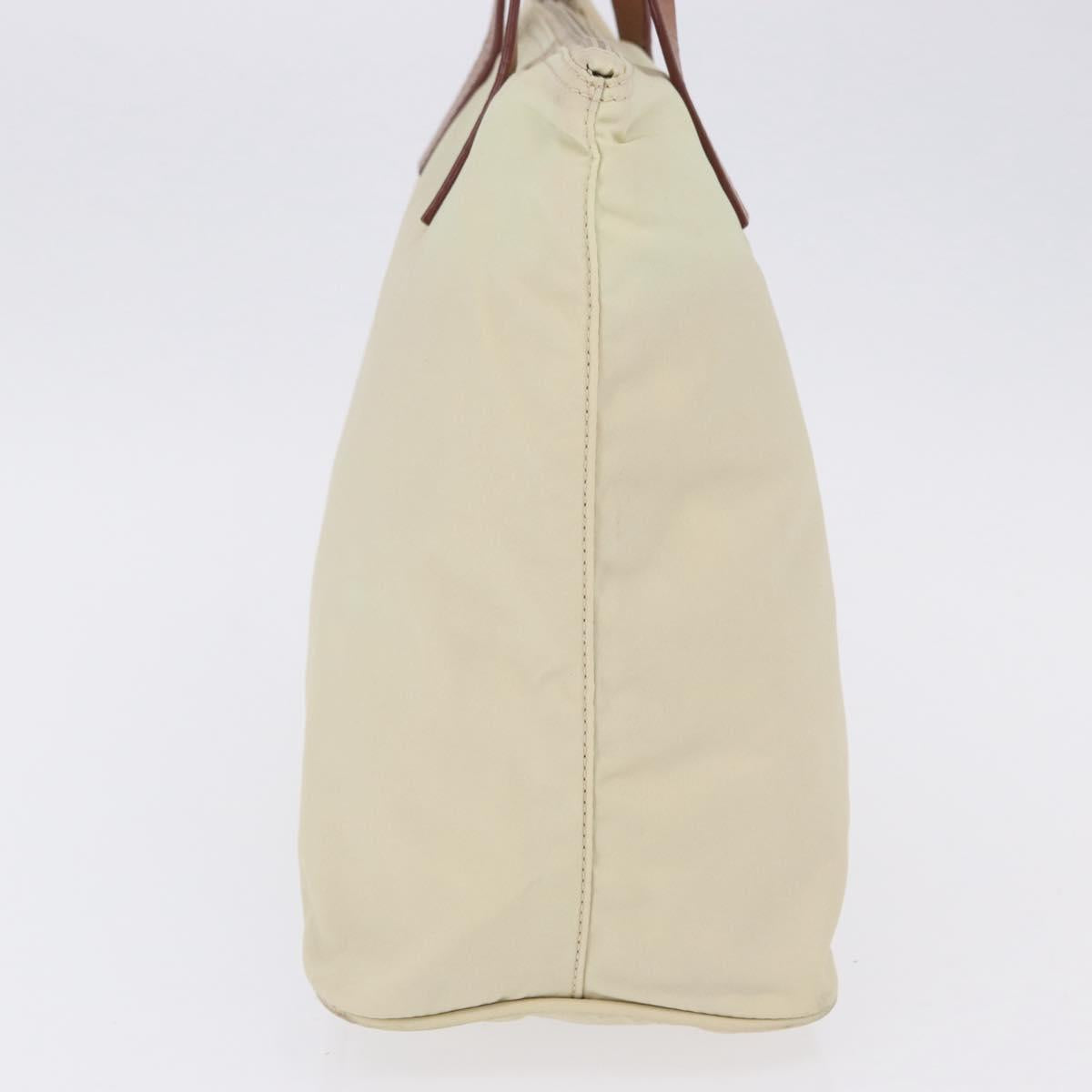 PRADA Hand Bag Nylon White Silver Auth hk2411