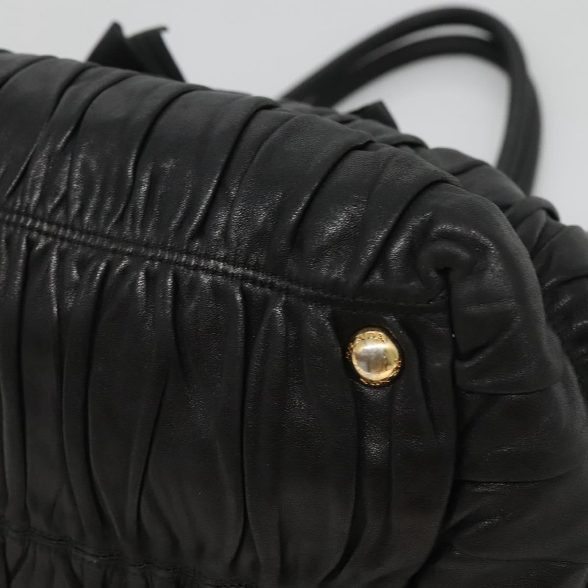 PRADA Hand Bag Leather 2way Black Auth hk2413