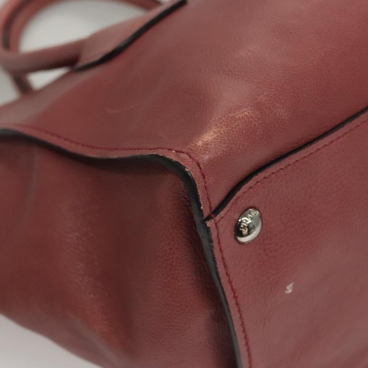 PRADA Hand Bag Leather 2way Pink Auth hk2414