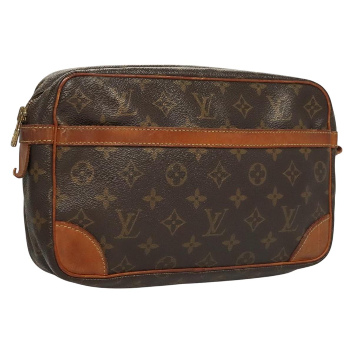 LOUIS VUITTON Monogram Compiegne 28 Clutch Bag M51845 LV Auth hk2440