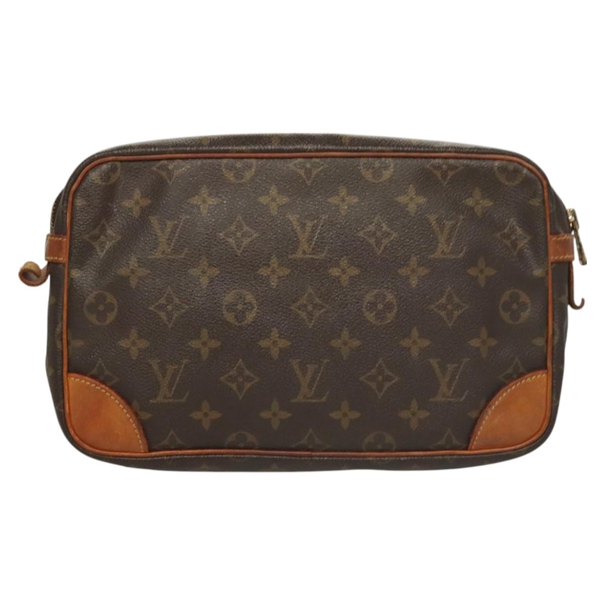 LOUIS VUITTON Monogram Compiegne 28 Clutch Bag M51845 LV Auth hk2440