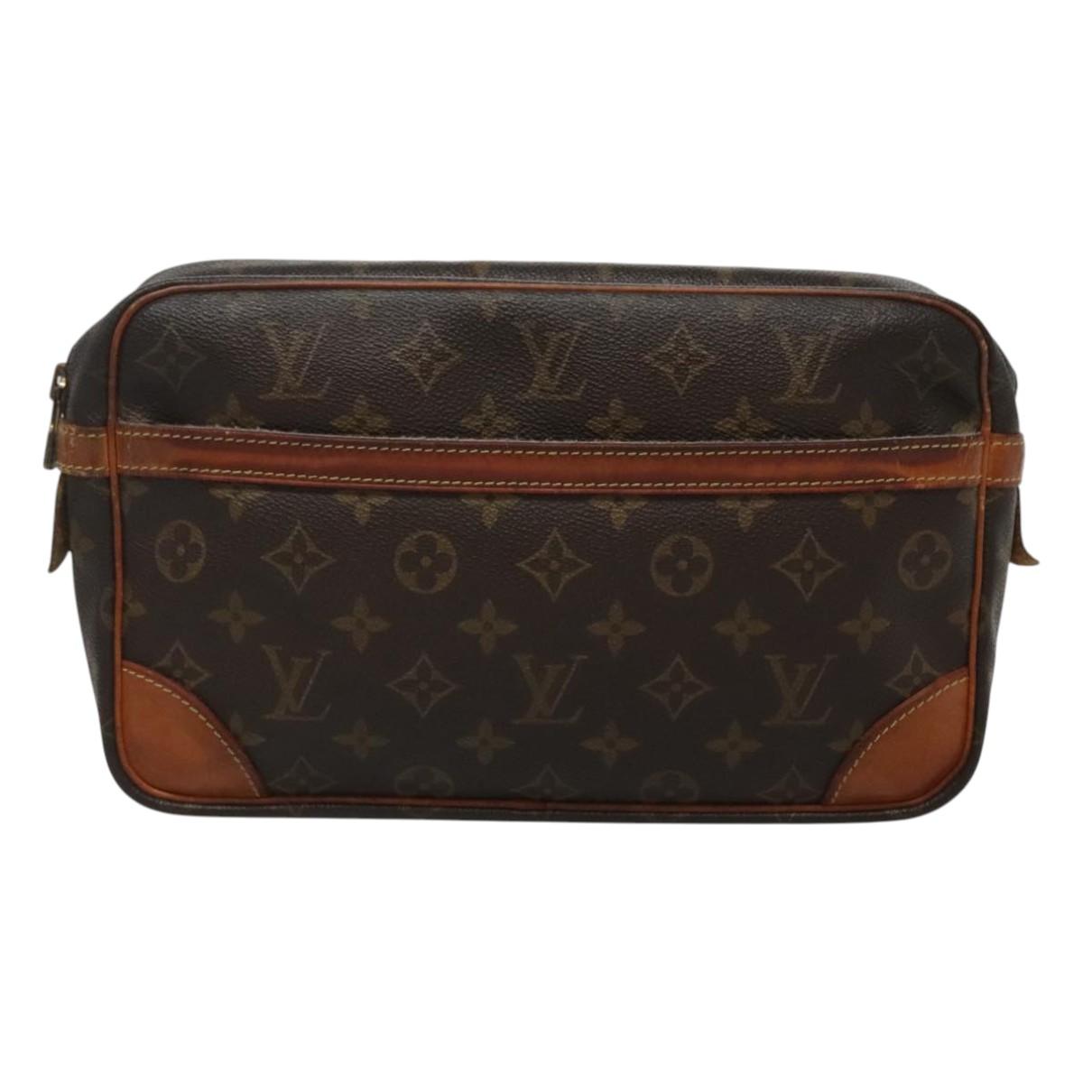 LOUIS VUITTON Monogram Compiegne 28 Clutch Bag M51845 LV Auth hk2441