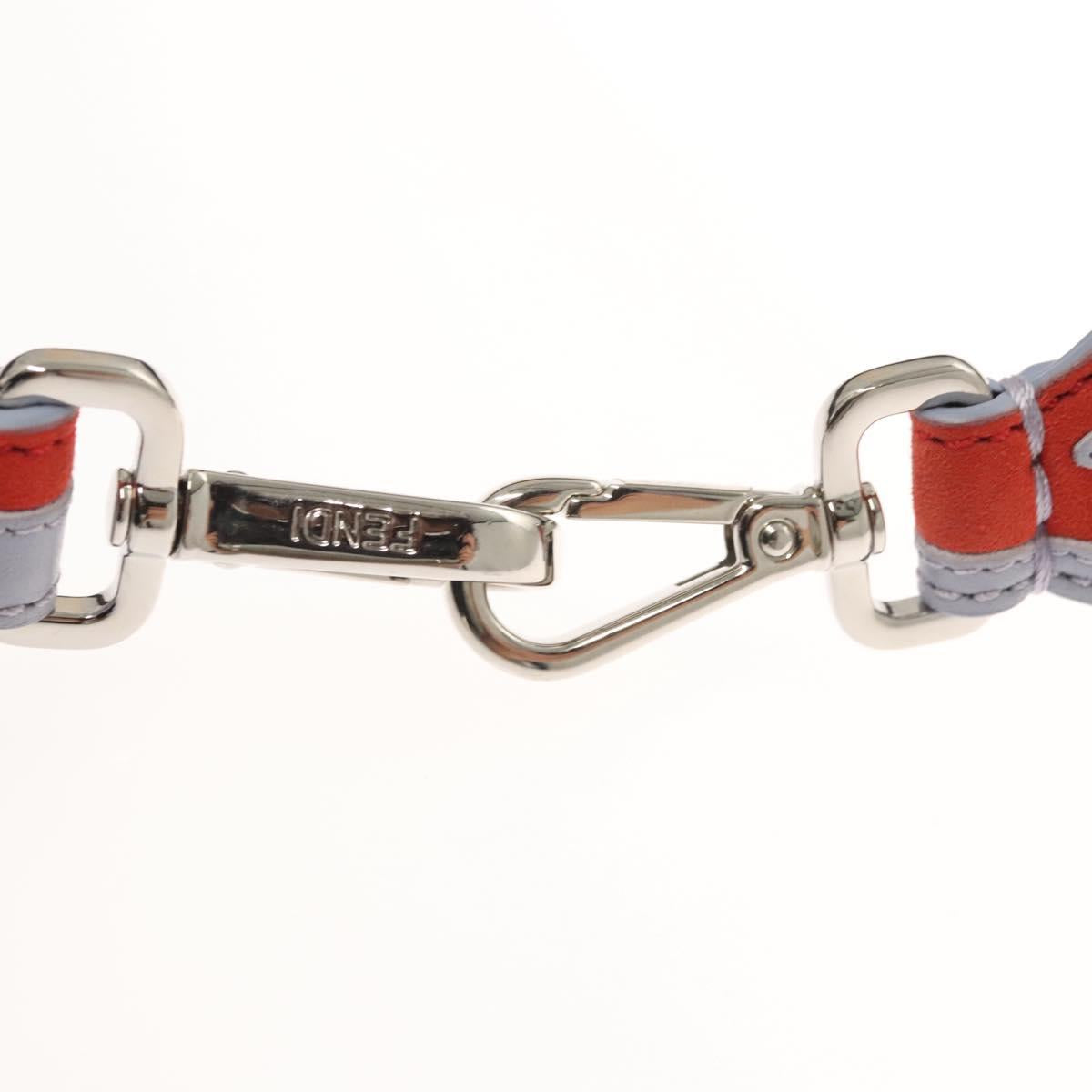FENDI Strap You Shoulder Strap Leather Orange Auth hk2497