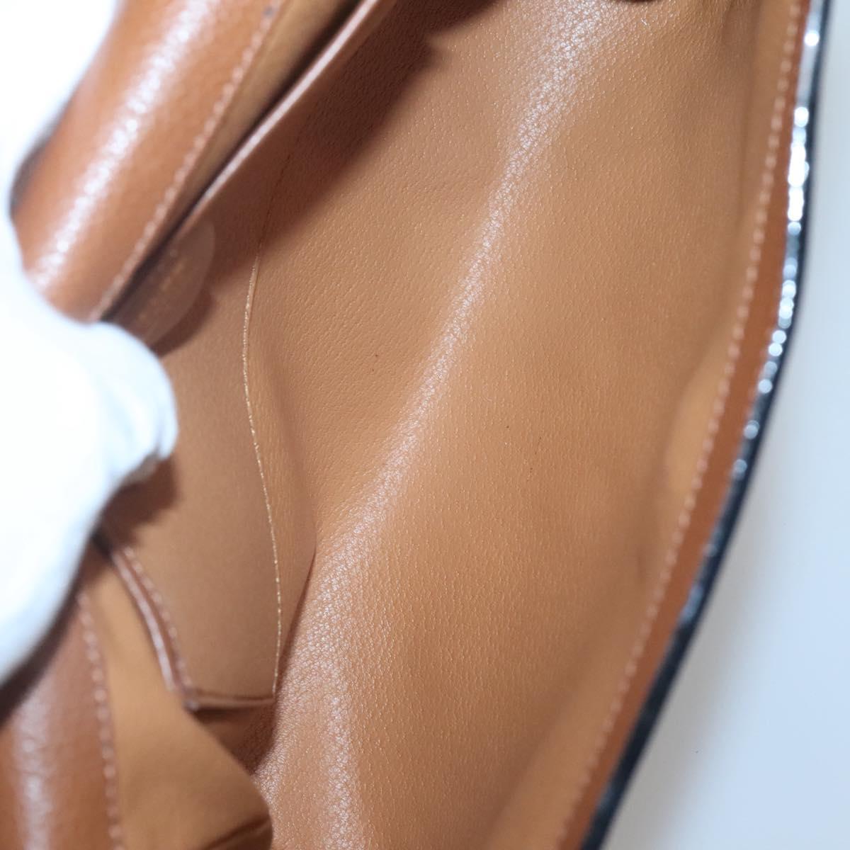 CELINE Hand Bag Leather 2way Brown Gold Auth hk2507