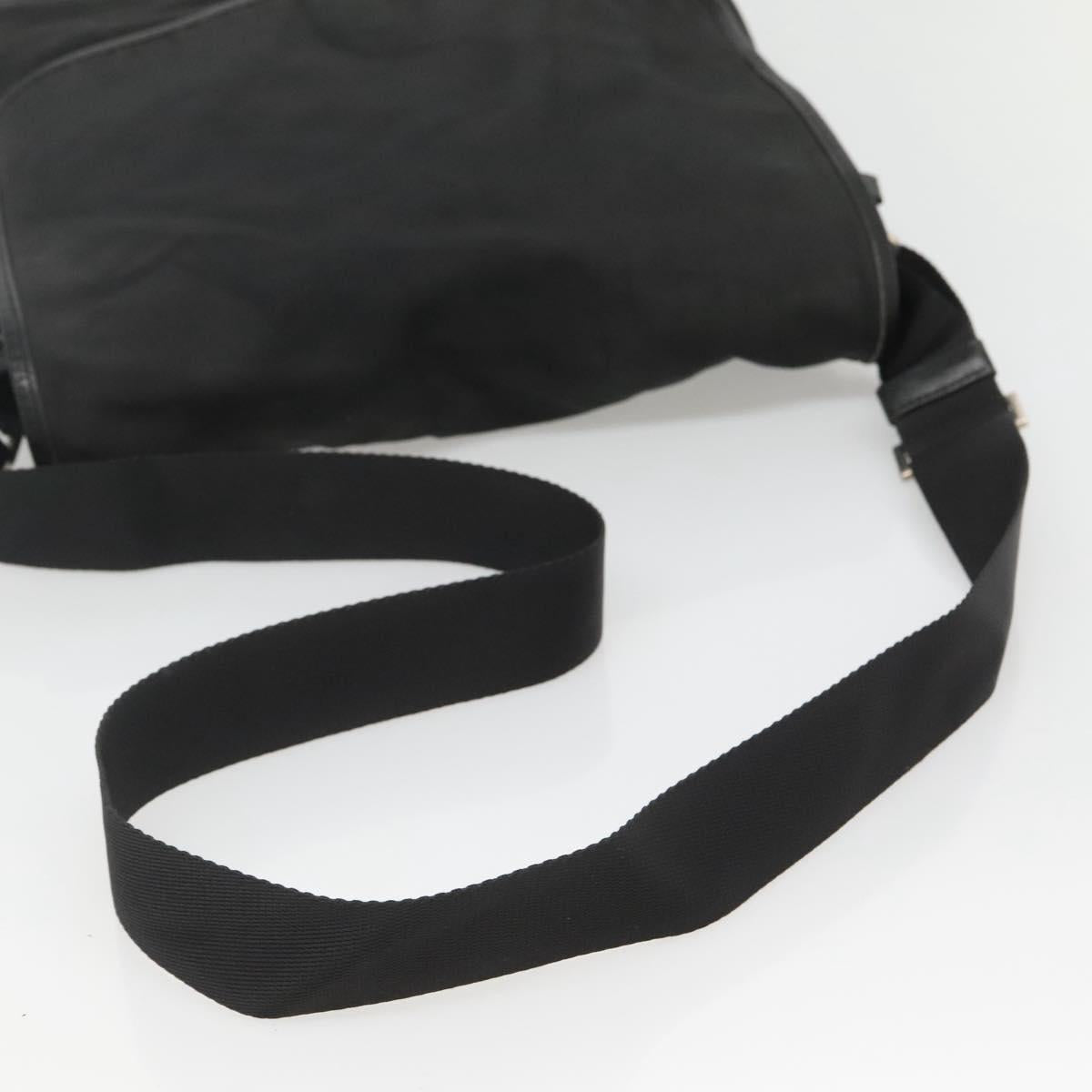 PRADA Shoulder Bag Nylon Black Silver Auth hk2516