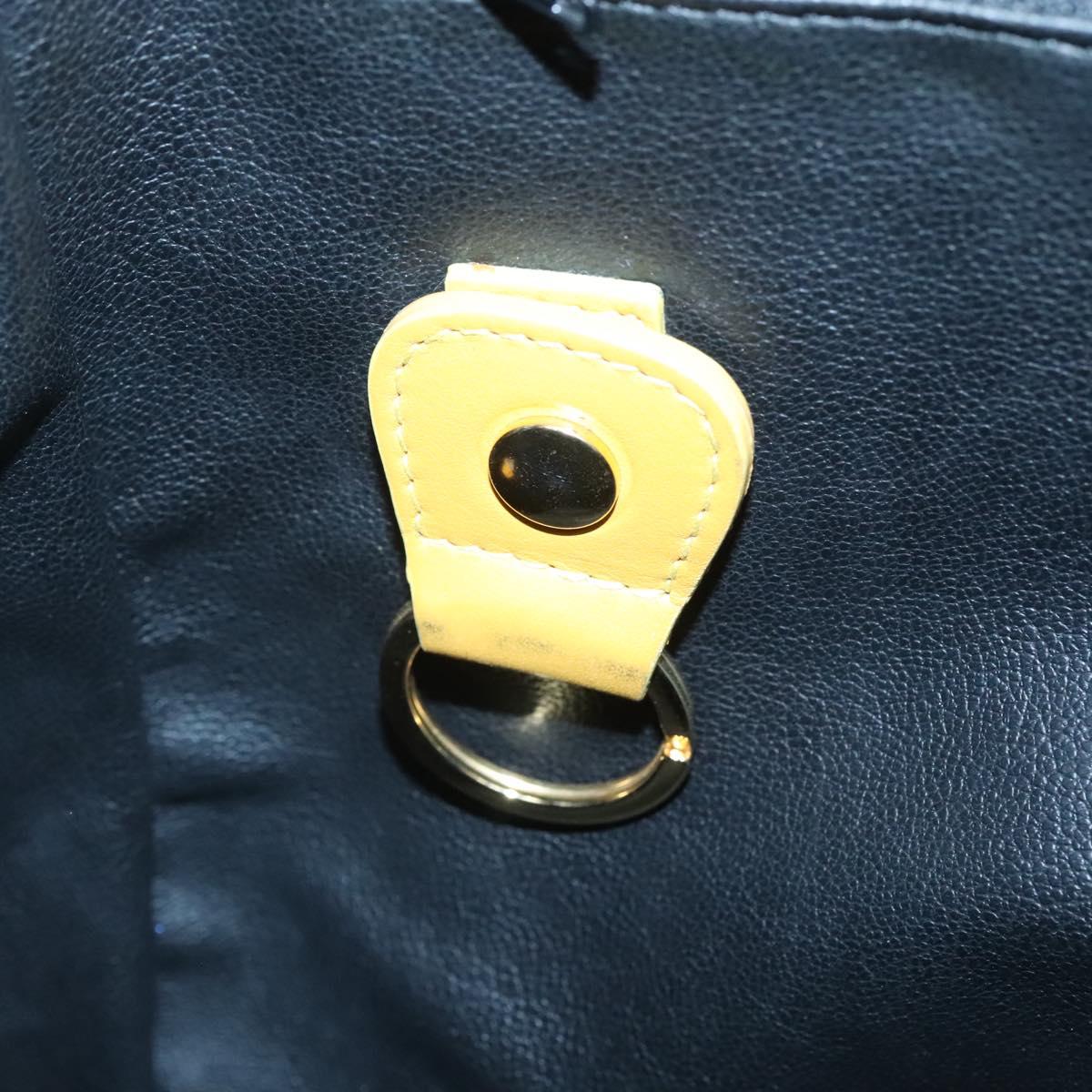 Christian Dior Tote Bag Leather Yellow Gold Auth hk2518